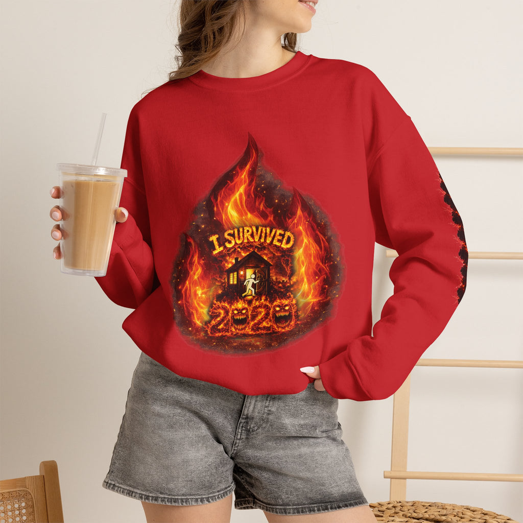 I Survived 2020 — Director's Cut S2:E3 "The California Wildfires" | Wildfire Edition Memorial Unisex Heavy Blend™ Crewneck Sweatshirt