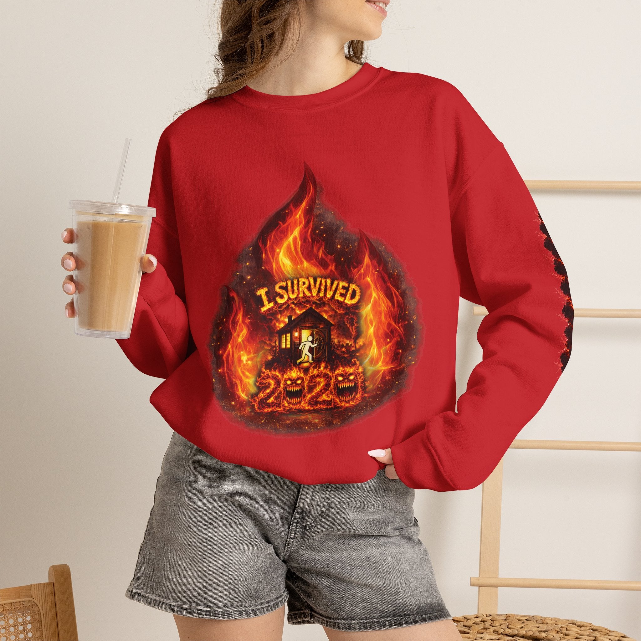 I Survived 2020 — Director's Cut S2:E3 "The California Wildfires" | Wildfire Edition Memorial Unisex Heavy Blend™ Crewneck Sweatshirt