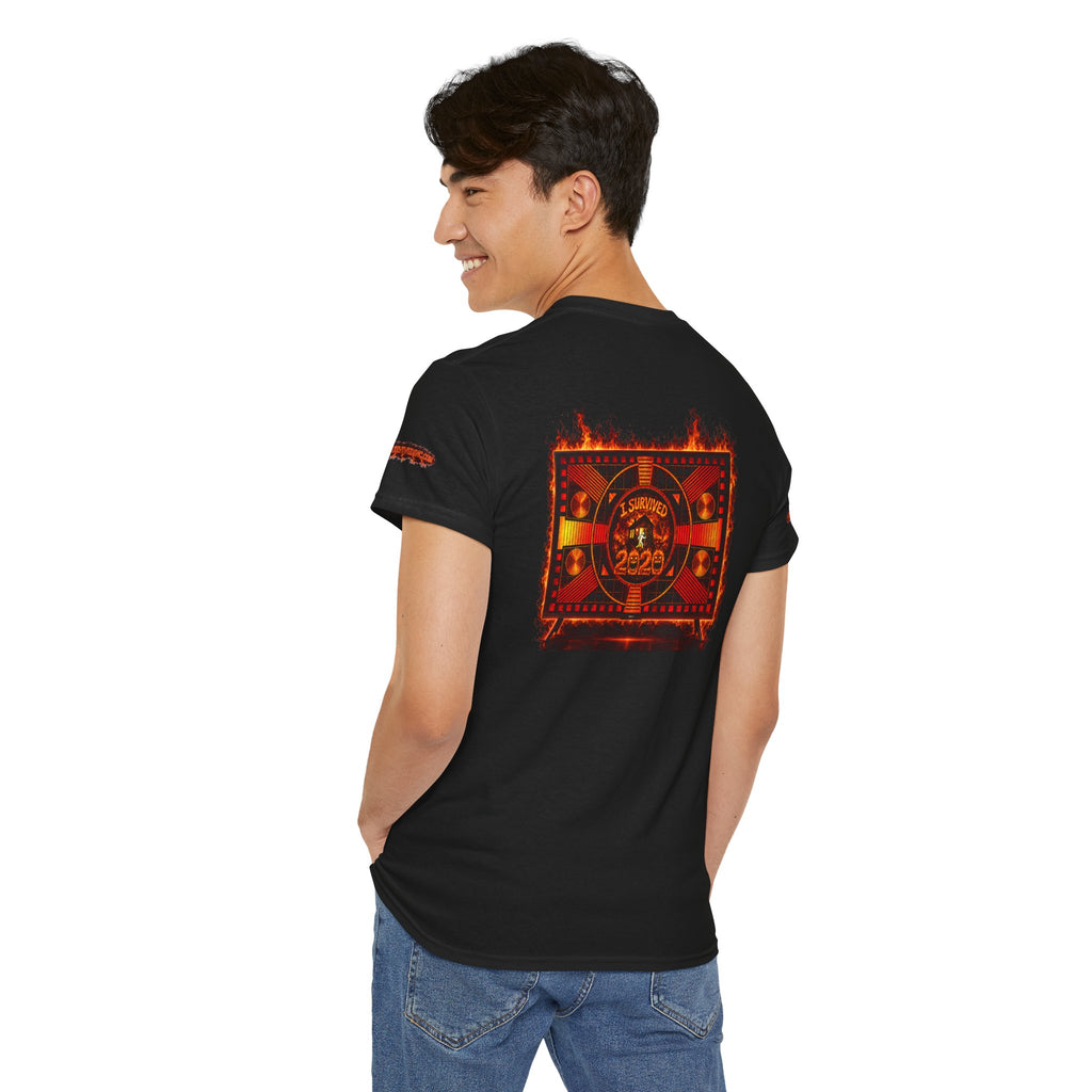 I Survived 2020 — "Please Stand By" Test Pattern Tee Wildfire Signal Special Edition Summer Premiere Unisex Heavy Cotton Tee