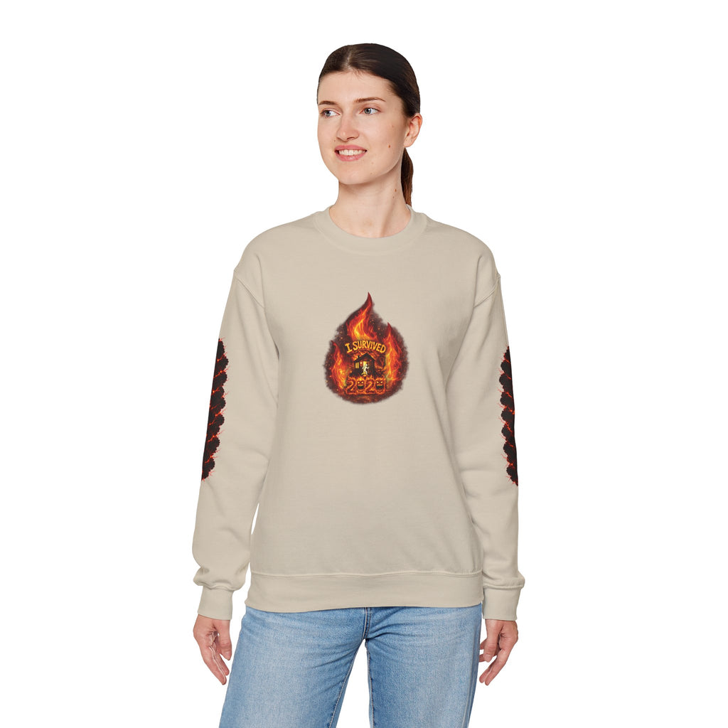 I Survived 2020 — WILDFIRES S2:E4: Director's Cut "Western U.S. Wildfire Season" Memorial Unisex Heavy Blend™ Crewneck Sweatshirt