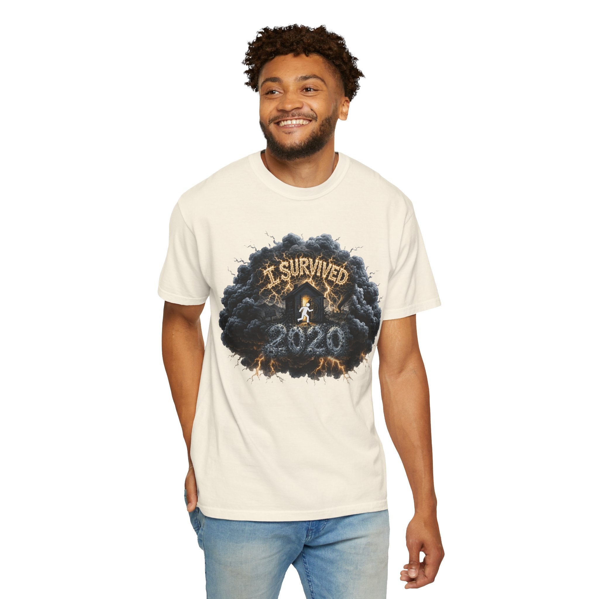I Survived 2020 — Original Design Teaser Tee | Season 1 Premiere Drop Unisex Garment-Dyed T-shirt