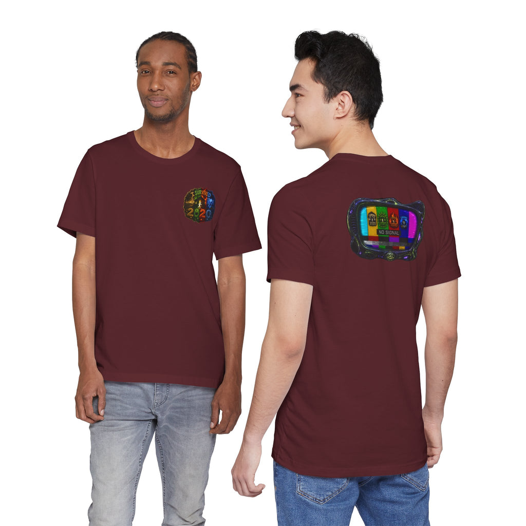 I Survived 2020 — "No Signal" Test Pattern Tee Alien Broadcast Finale Summer Premiere Unisex Jersey Short Sleeve Tee