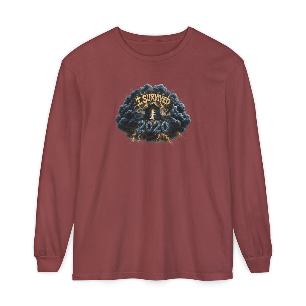 I Survived 2020 — Original PILOT Design: Director's Cut Unisex Garment-Dyed Long Sleeve T-Shirt