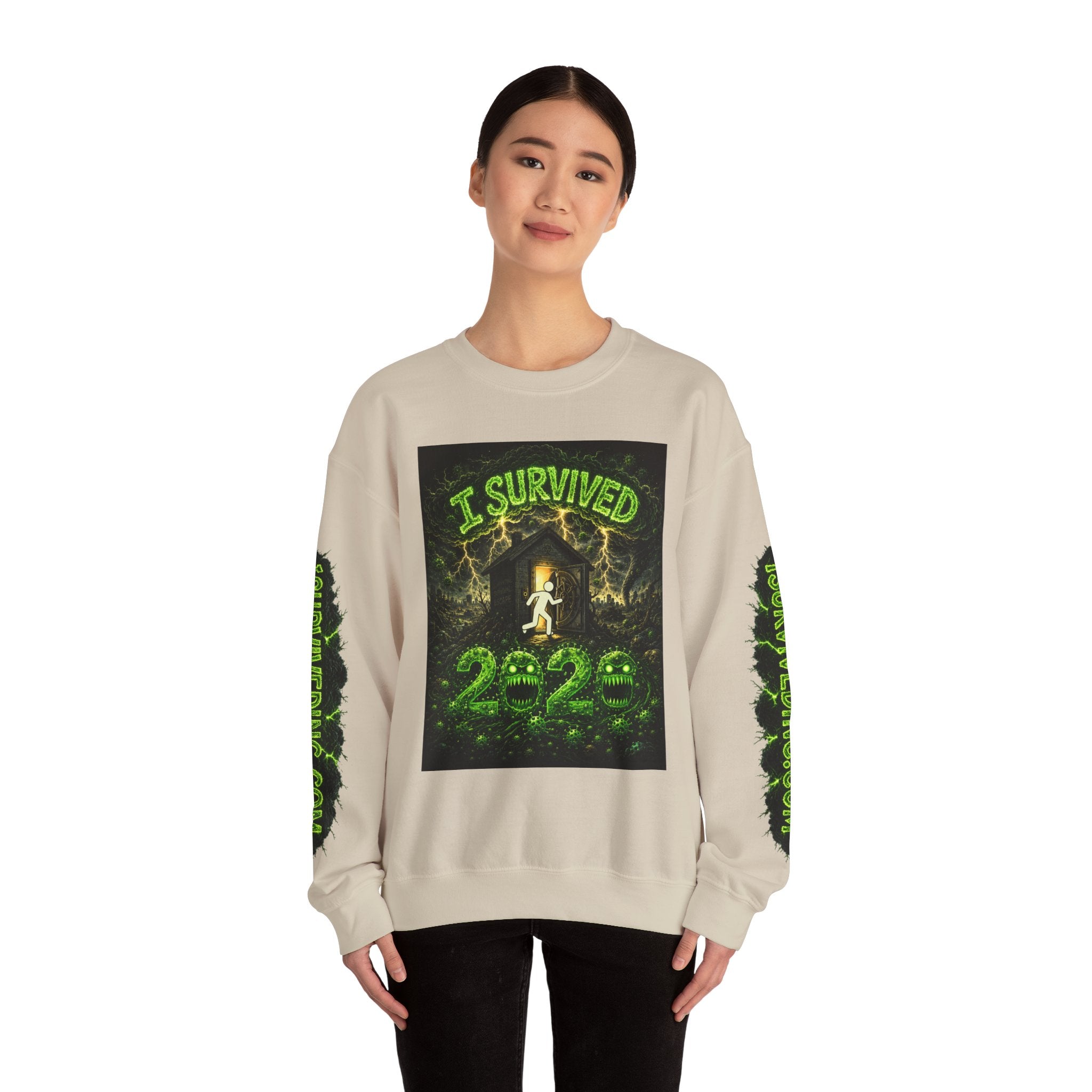 I Survived 2020 — S1:E3 "The Jab!" | Pandemic Edition Unisex Heavy Blend™ Crewneck Sweatshirt