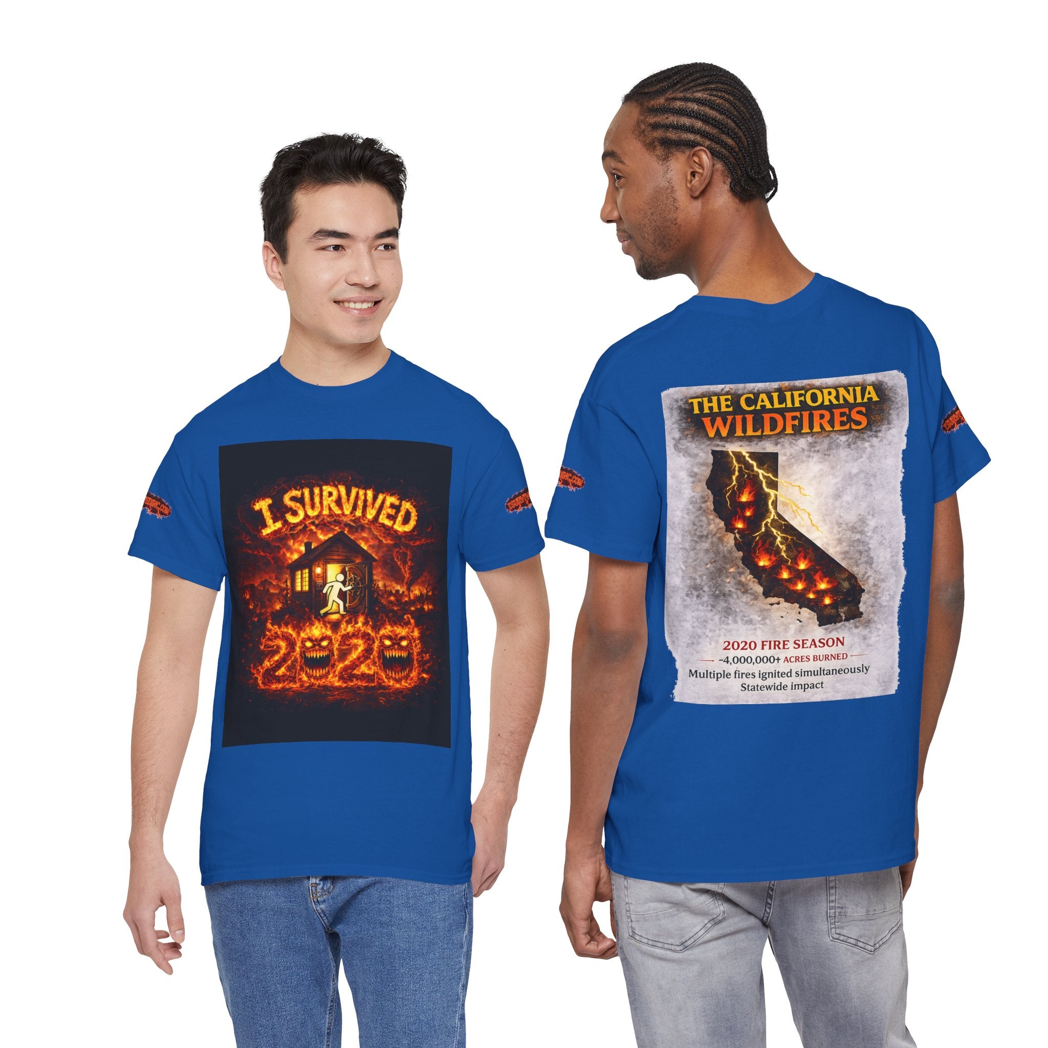 I Survived 2020 — WILDFIRES S2:E3: Special Edition "The California Wildfires" Memorial Unisex Heavy Cotton Tee
