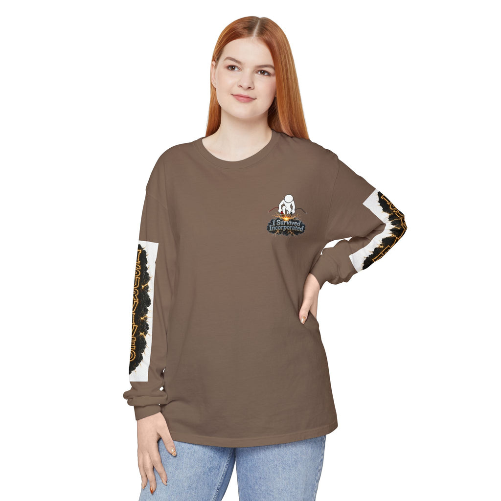 I Survived 2020 — "Please Stand By" Test Pattern Tee Special Edition Summer Premier Unisex Garment-Dyed Long Sleeve T-Shirt