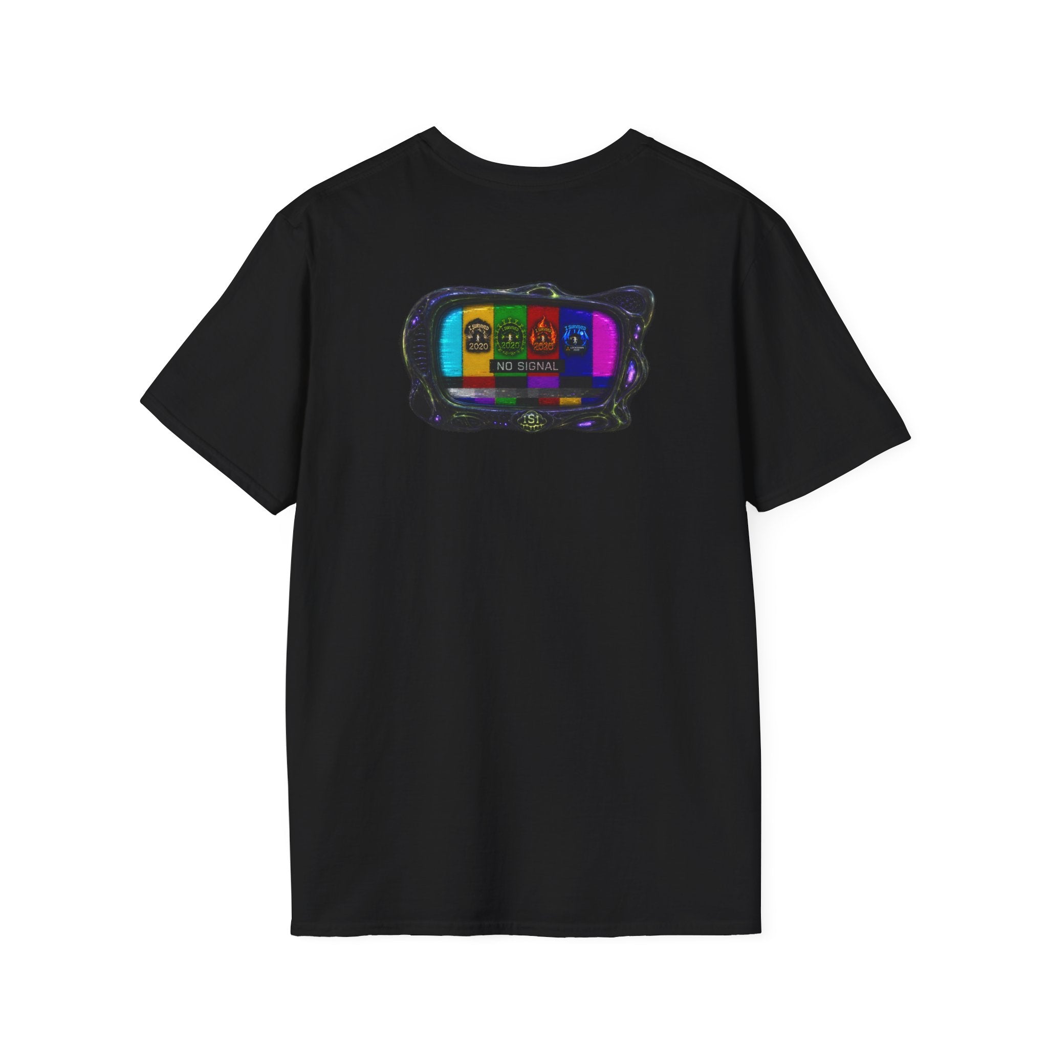 I Survived 2020 — "No Signal" Test Pattern Tee Alien Broadcast Finale Summer Premiere Unisex Softstyle T-Shirt