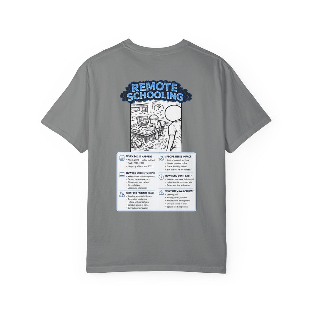 I Survived 2020 —  LOCKDOWN S3:E3: Director's Cut "Remote Schooling" Unisex Garment-Dyed T-shirt