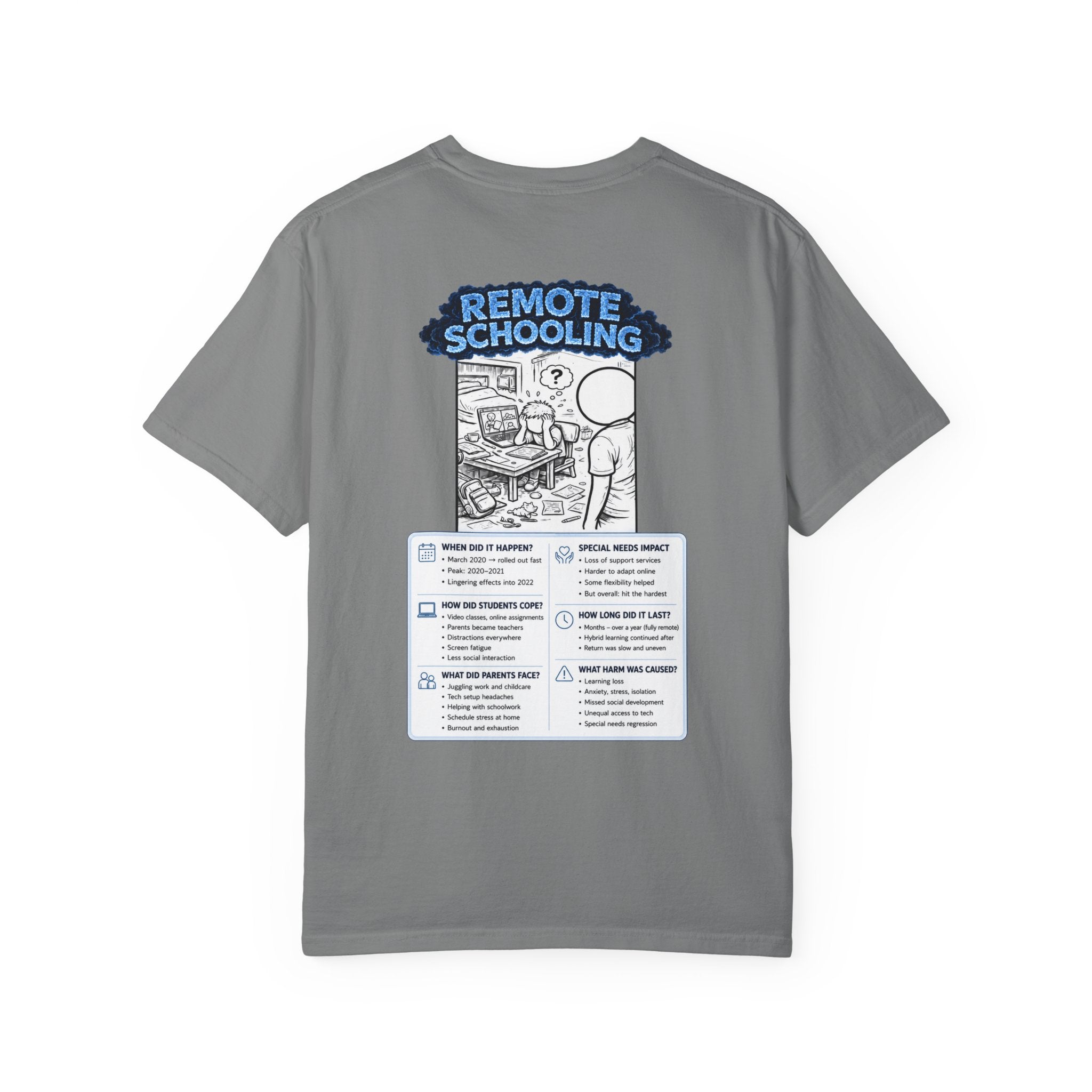 I Survived 2020 —  LOCKDOWN S3:E3: Director's Cut "Remote Schooling" Unisex Garment-Dyed T-shirt