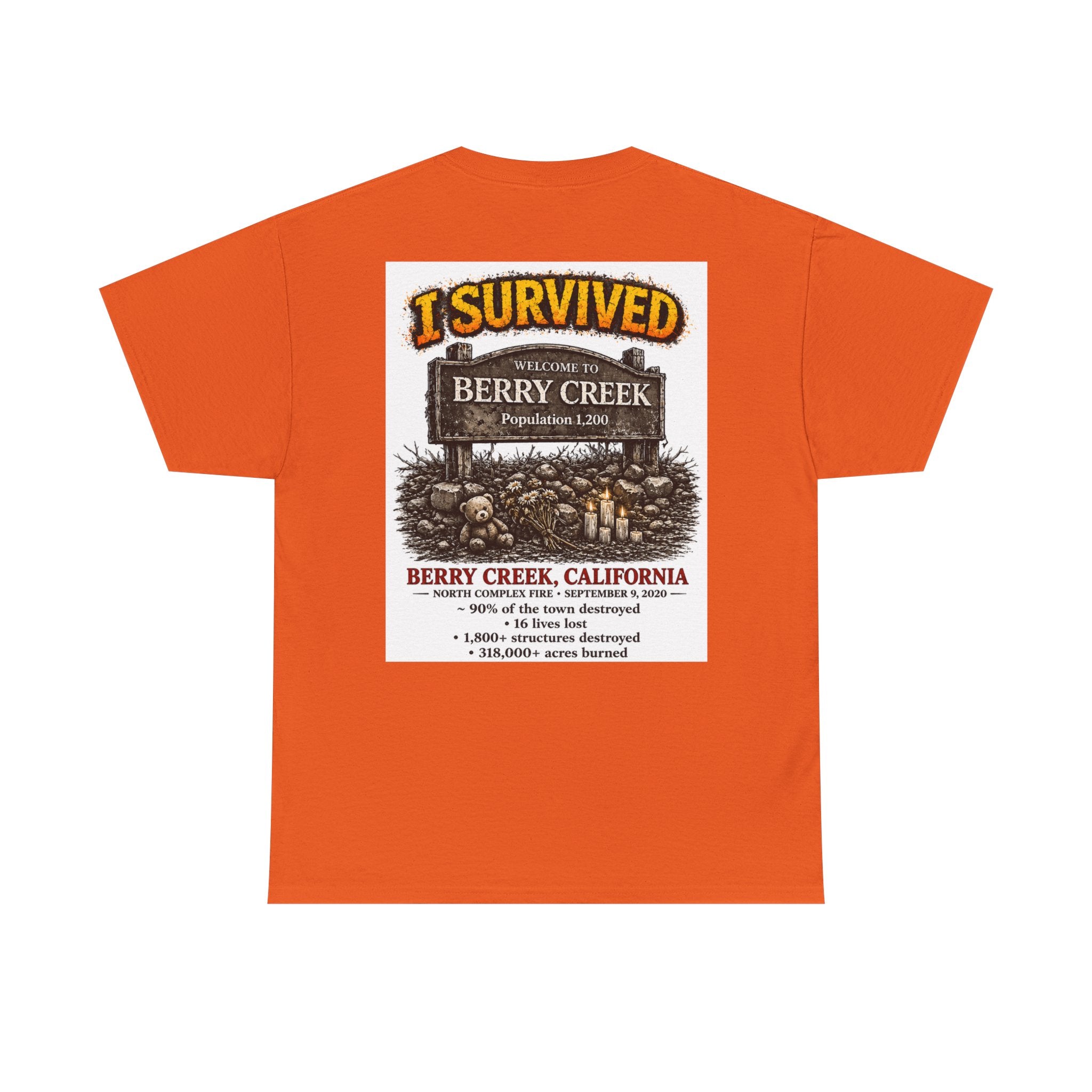 I Survived 2020 — S2:E1 "Berry Creek" | Wildfire Edition Memorial Unisex Heavy Cotton Tee