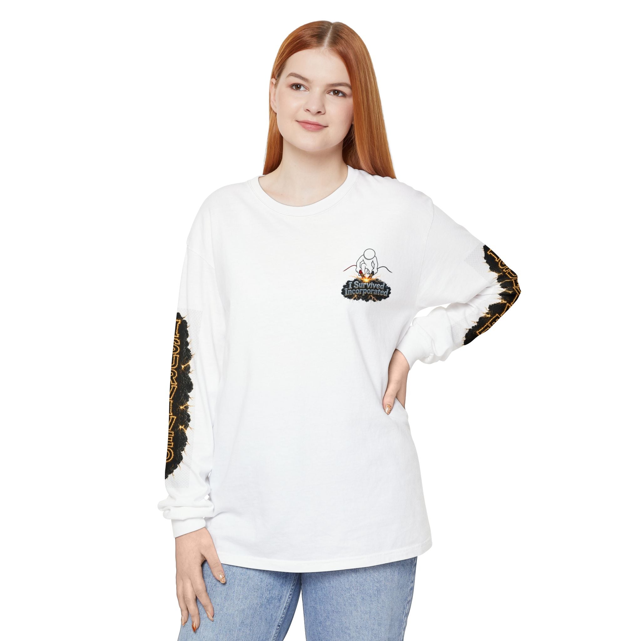 I Survived 2020 — "Please Stand By" Test Pattern Tee Special Edition Summer Premier Unisex Garment-Dyed Long Sleeve T-Shirt