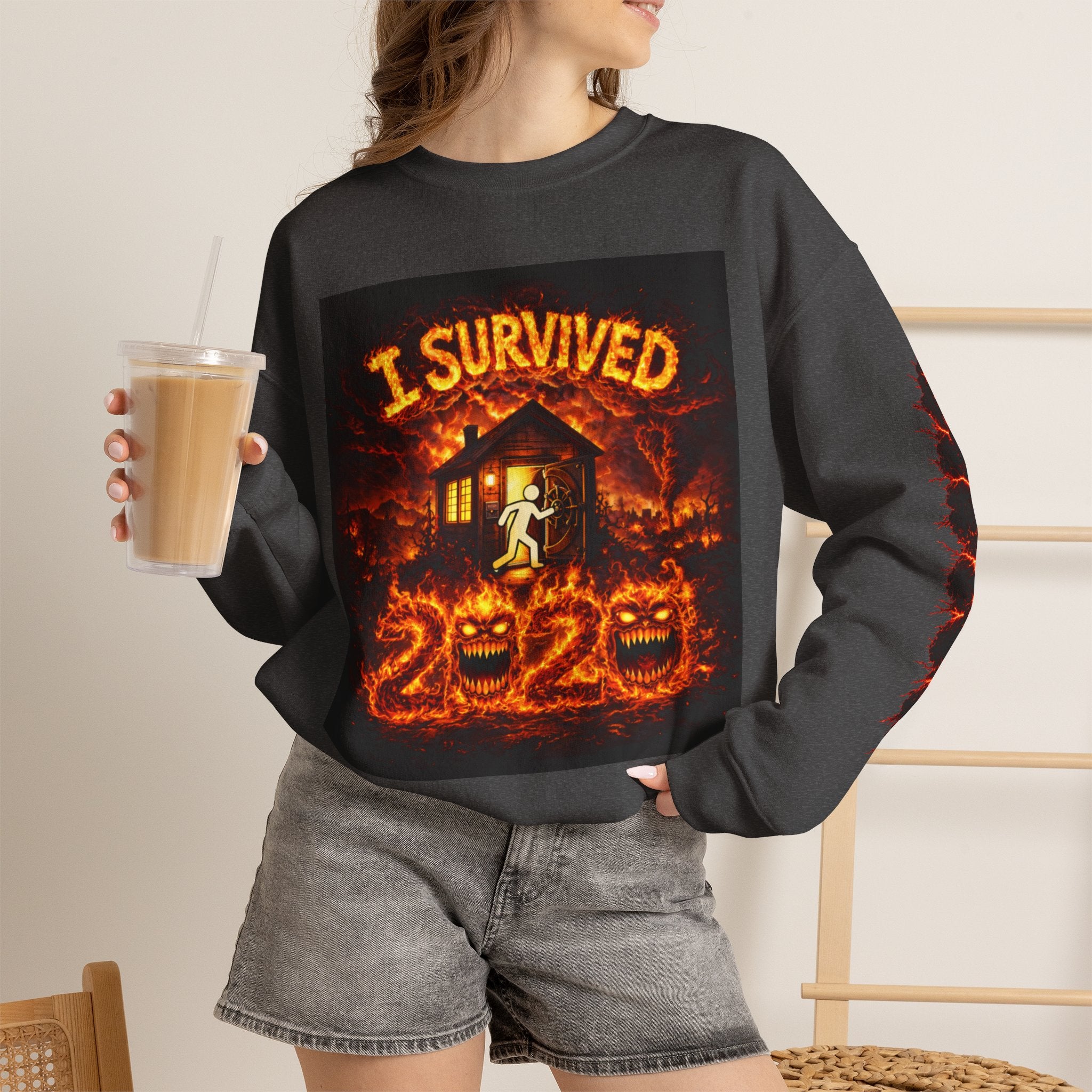 I Survived 2020 — WILDFIRES S2:E4: "Western U.S." Memorial Unisex Heavy Blend™ Crewneck Sweatshirt