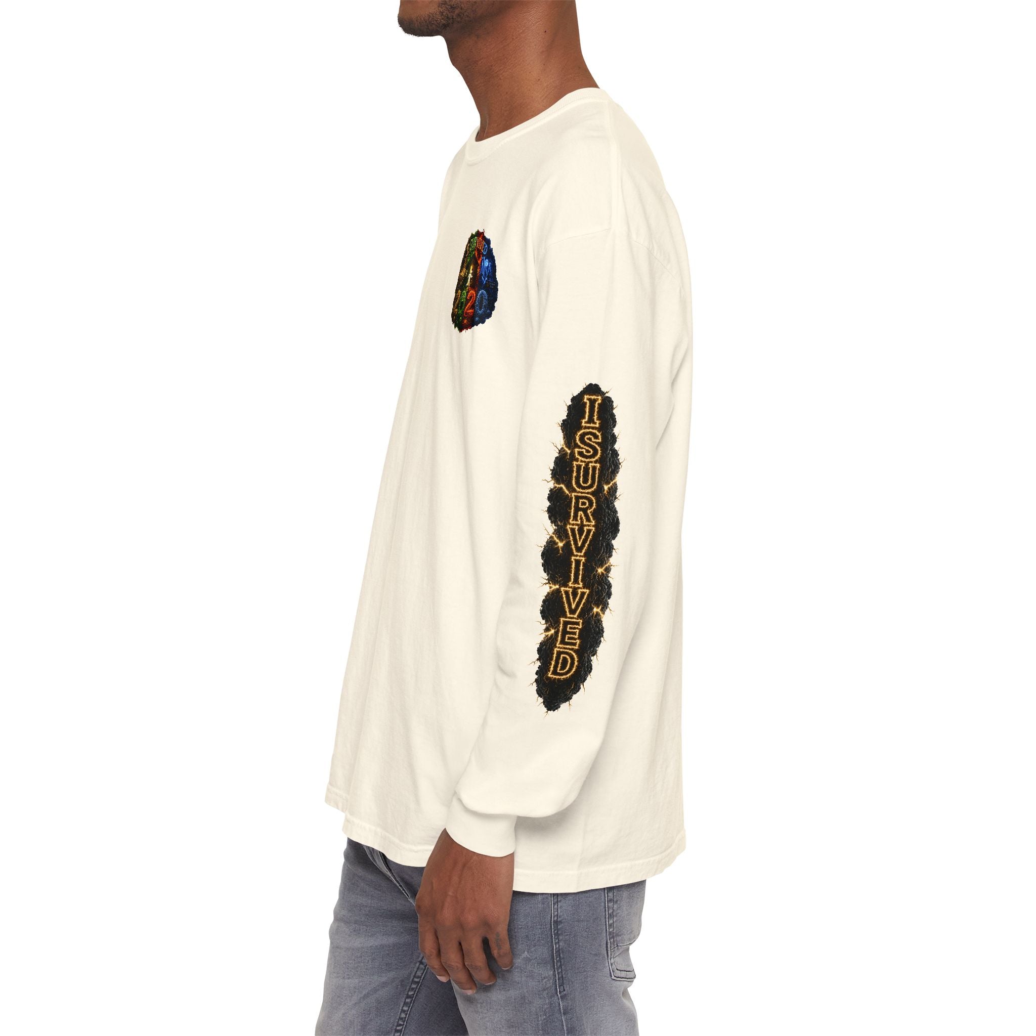 I Survived 2020 — "No Signal" Test Pattern Tee Special Edition Alien Broadcast Finale Summer Premiere Unisex Garment-Dyed Long Sleeve T-Shirt