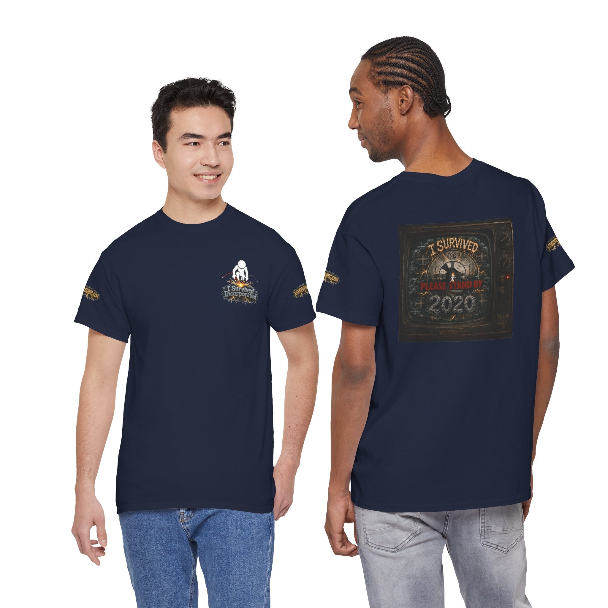 I Survived 2020 — "Please Stand By" Test Pattern Tee Special Edition Summer Premier Unisex Heavy Cotton Tee