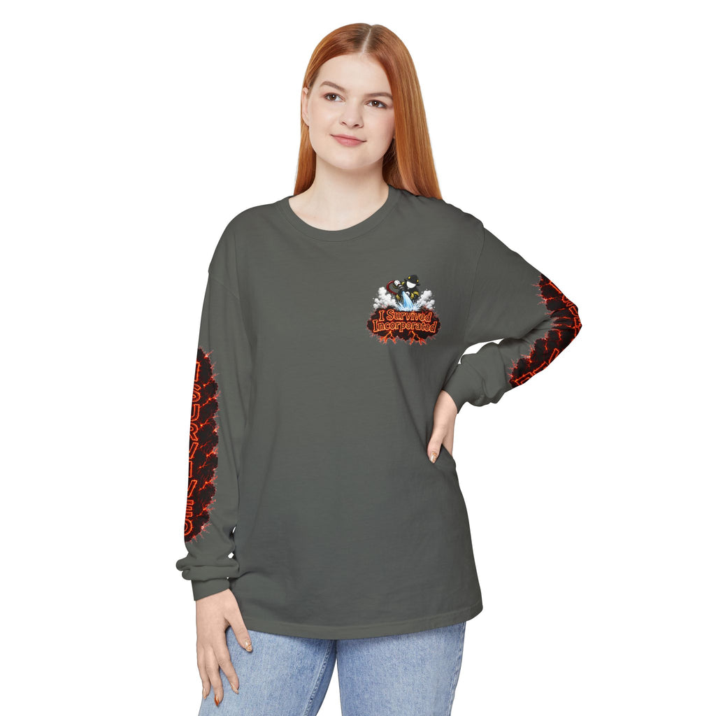I Survived 2020 — "Please Stand By" Test Pattern Tee Special Edition Wildfire Signal Edition Summer Premiere Unisex Garment-Dyed Long Sleeve T-Shirt