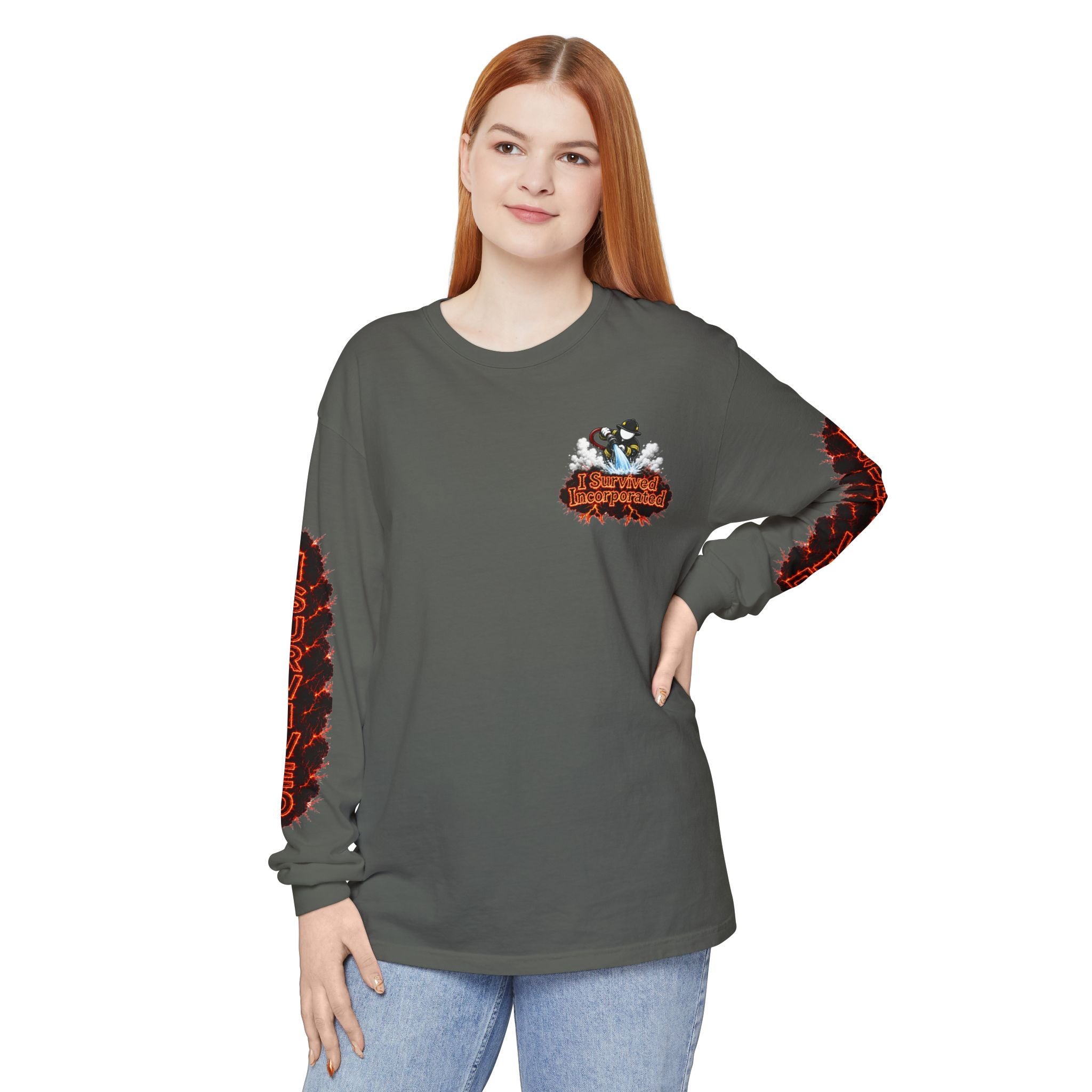 I Survived 2020 — "Please Stand By" Test Pattern Tee Special Edition Wildfire Signal Edition Summer Premiere Unisex Garment-Dyed Long Sleeve T-Shirt