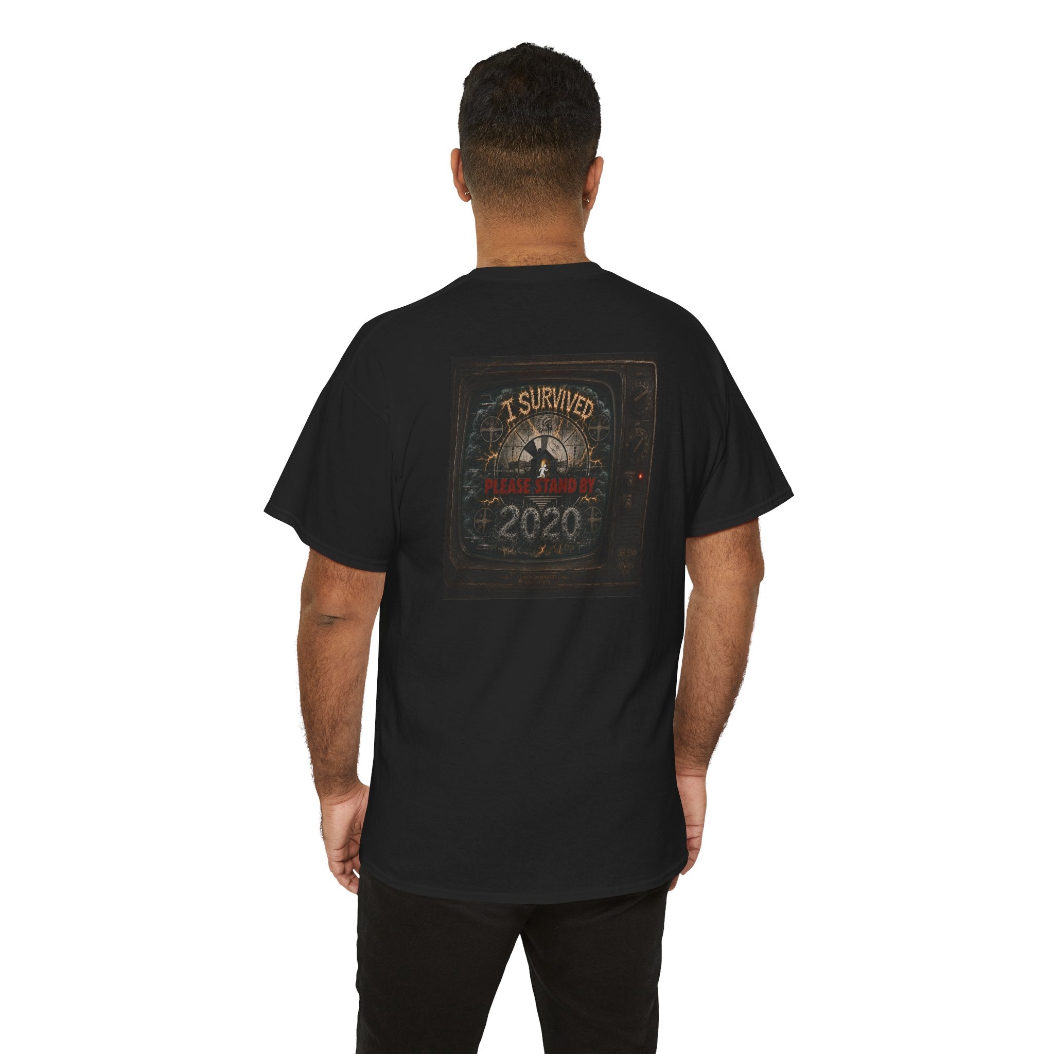 I Survived 2020 — "Please Stand By" Test Pattern Tee Summer Premier Unisex Heavy Cotton Tee