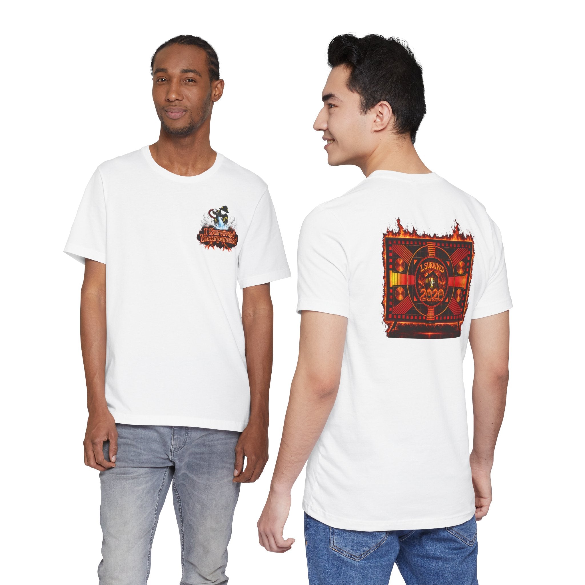 I Survived 2020 — "Please Stand By" Test Pattern Tee Wildfire Signal Edition Summer Premiere Unisex Jersey Short Sleeve Tee