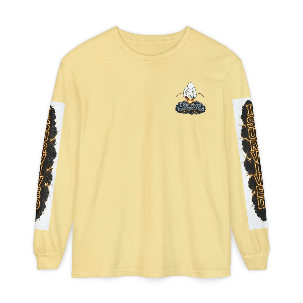 I Survived 2020 — "Please Stand By" Test Pattern Tee Special Edition Summer Premier Unisex Garment-Dyed Long Sleeve T-Shirt