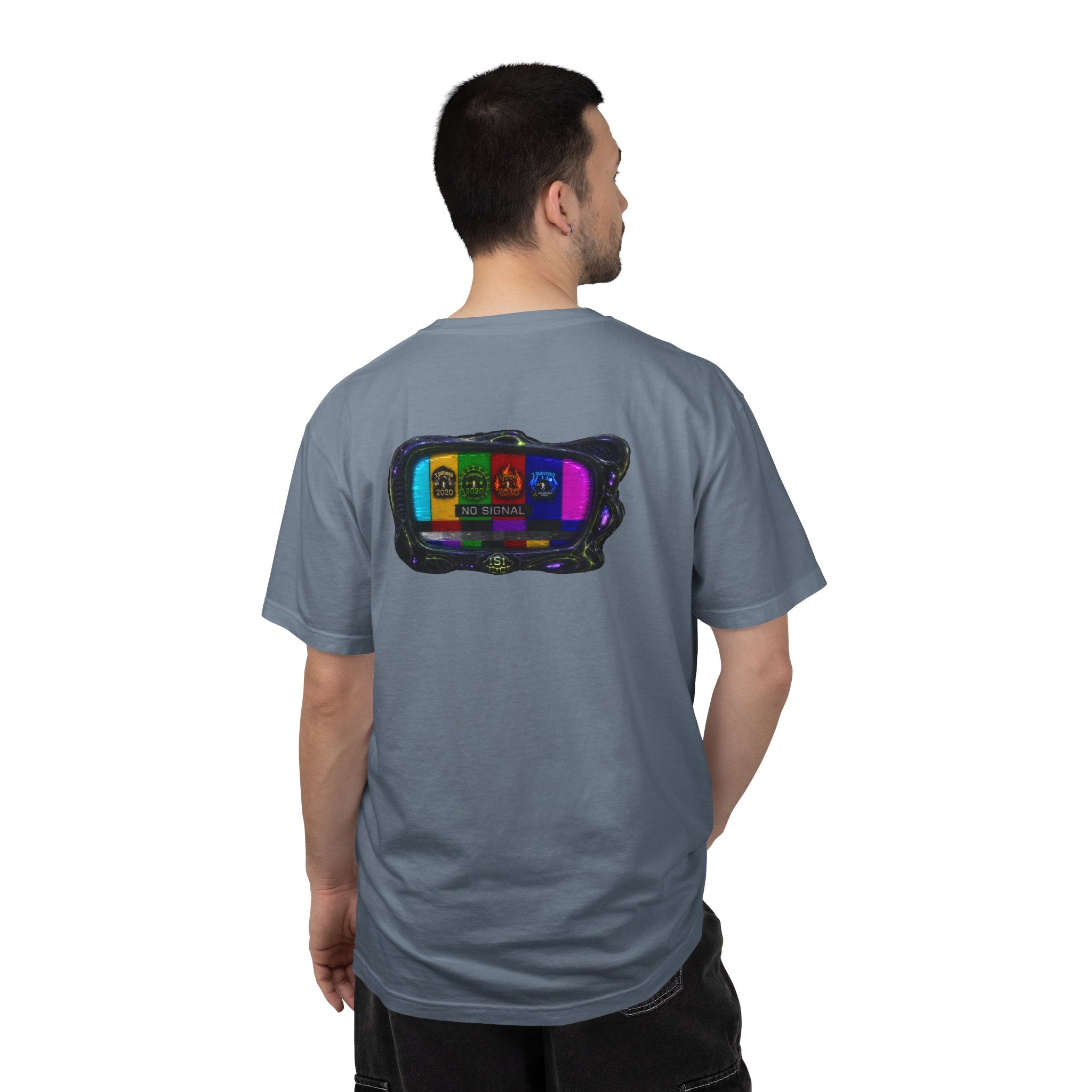 I Survived 2020 — "No Signal" Test Pattern Tee Alien Broadcast Finale Summer Premiere Unisex Garment-Dyed T-shirt