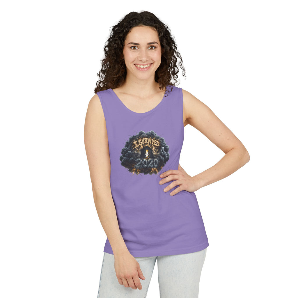 I Survived 2020 — Original PILOT Design: Director's Cut Unisex Garment-Dyed Tank Top