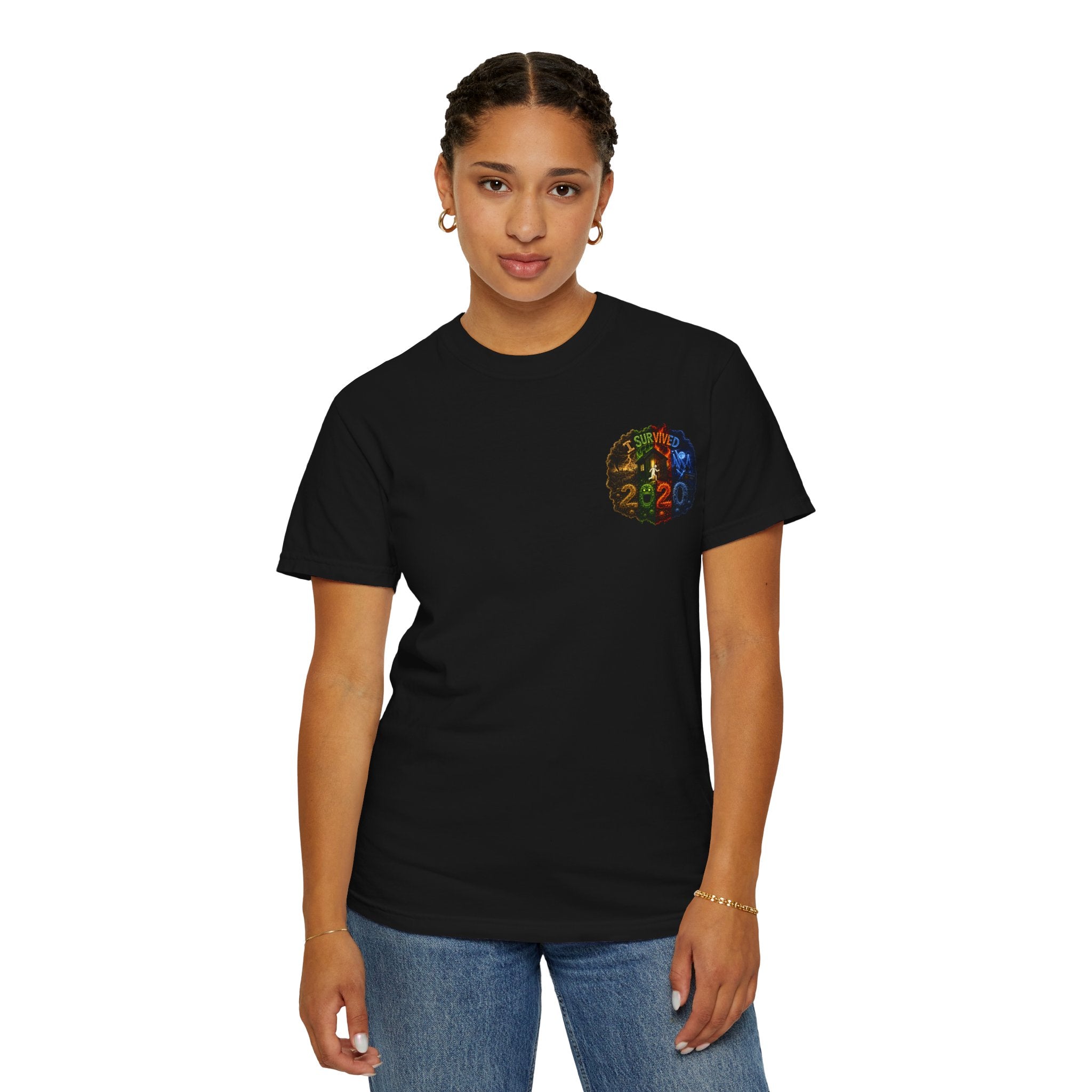I Survived 2020 — "No Signal" Test Pattern Tee Alien Broadcast Finale Summer Premiere Unisex Garment-Dyed T-shirt