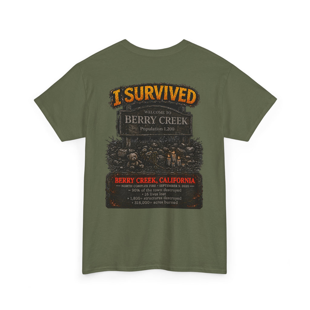 I Survived 2020 — Director's Cut S2:E1 "Berry Creek" | Wildfire Edition Memorial Unisex Heavy Cotton Tee
