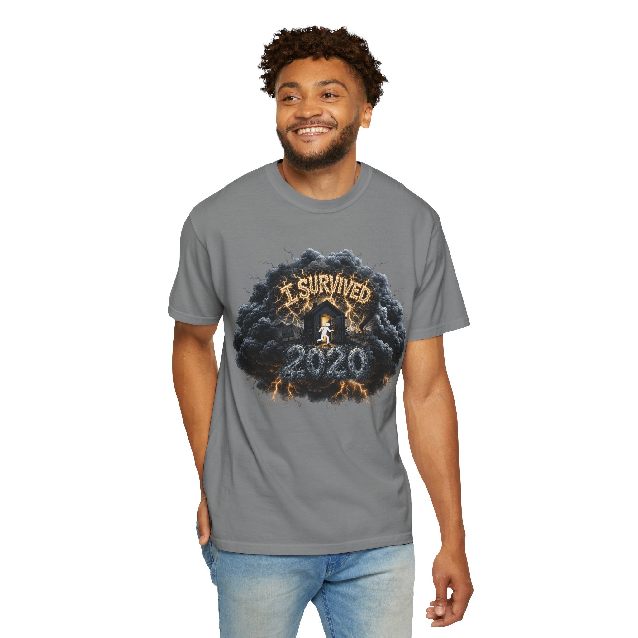 I Survived 2020 — Original Design Teaser Tee | Season 1 Premiere Drop Unisex Garment-Dyed T-shirt