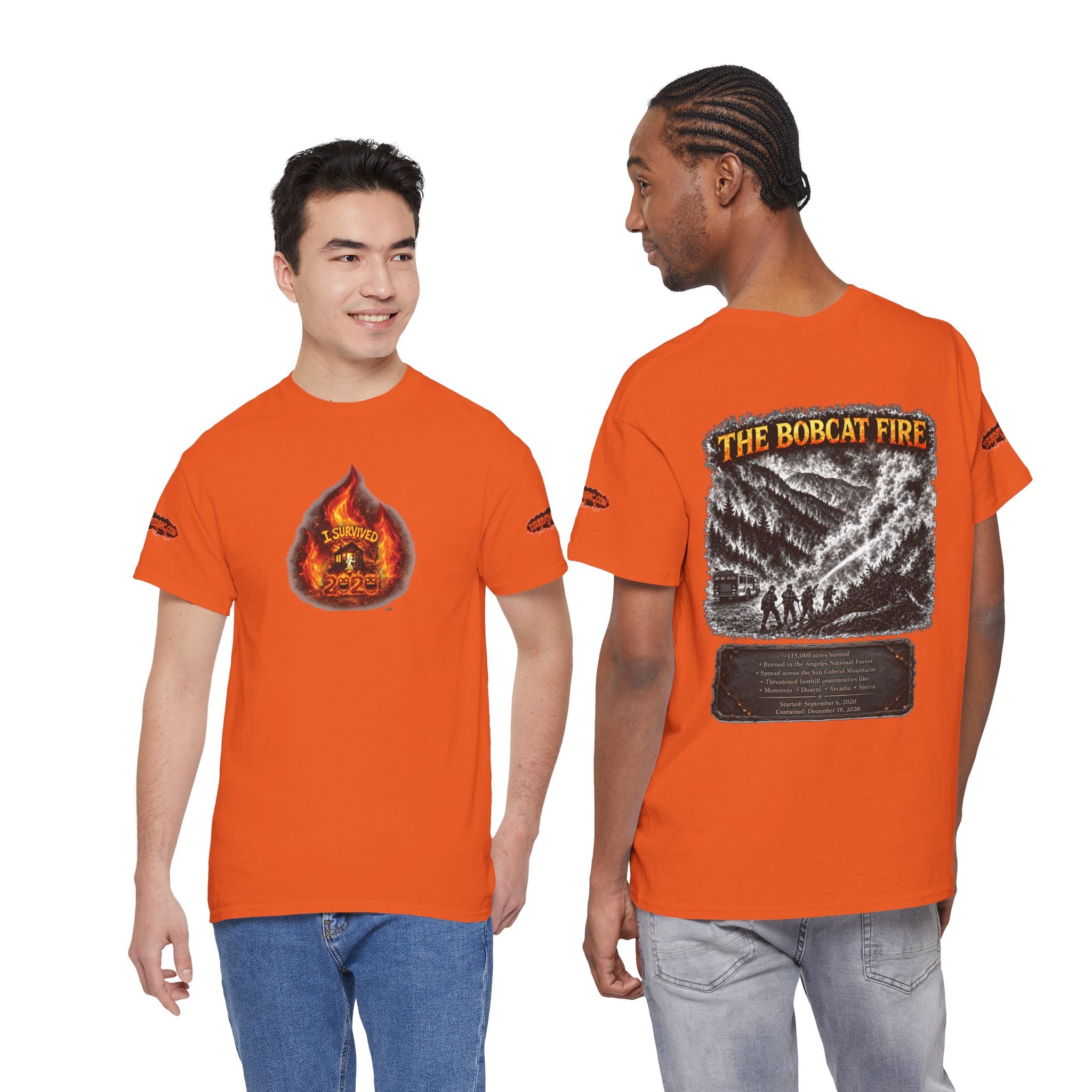 I Survived 2020 — WILDFIRES S2:E2: Director's Cut Special Edition "The Bobcat Fire" Memorial Unisex Heavy Cotton Tee