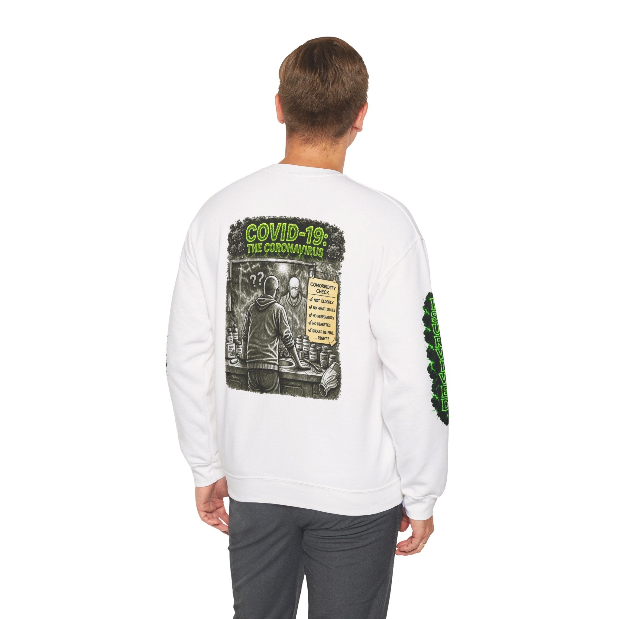 I Survived 2020 — Director's Cut S1:E1 "COVID-19: The Coronavirus" | Pandemic Edition Unisex Heavy Blend™ Crewneck Sweatshirt