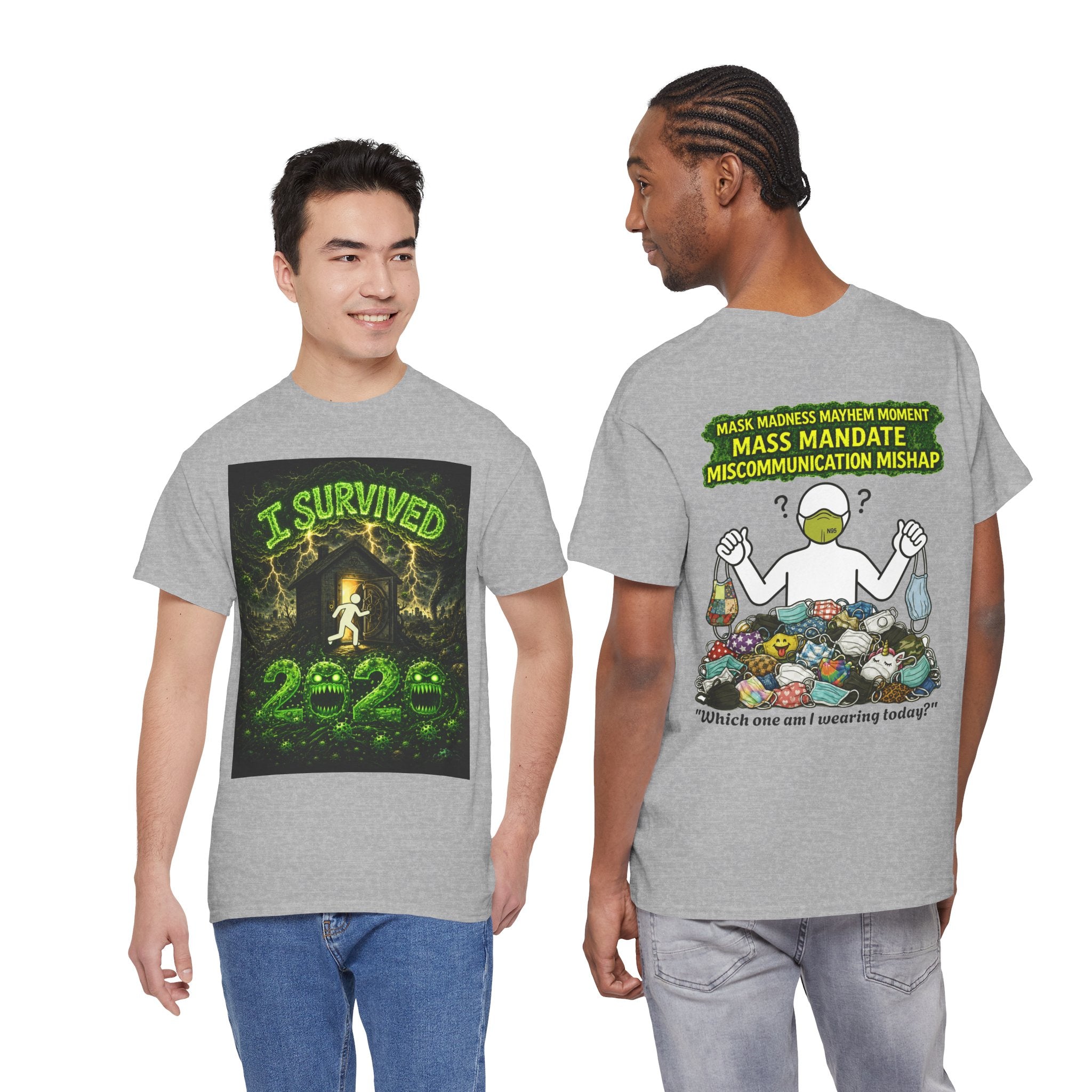 Sobreviví al 2020 — T1:E4 "Caos en Mascarillas: Un Momento de Locura" | Camiseta Unisex de Algodón Grueso Edición Pandemia (EDICIÓN ESPECIAL)