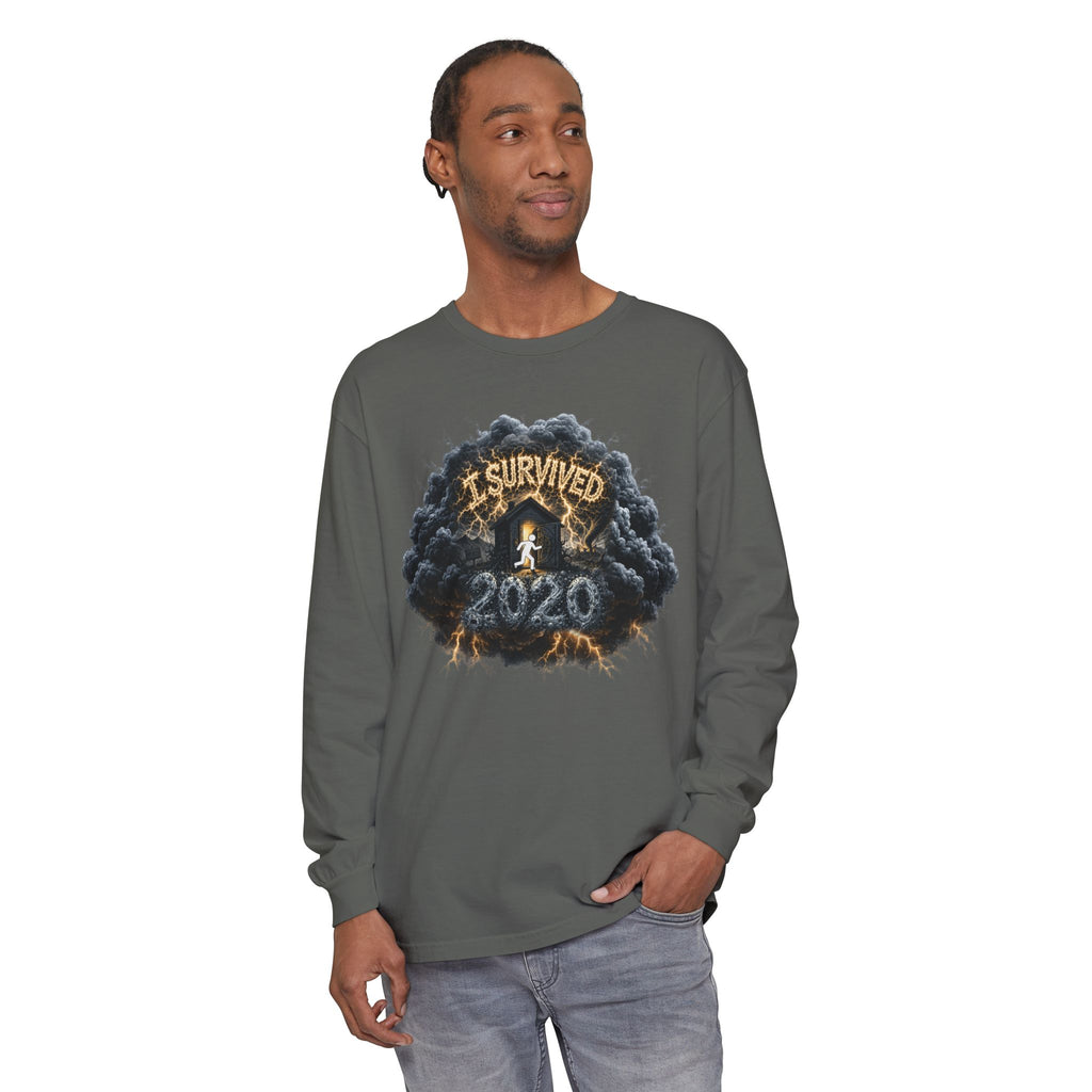 I Survived 2020 — Director's Cut Original Design Teaser Tee | Season 1 Premiere Drop Unisex Garment-Dyed Long Sleeve T-Shirt