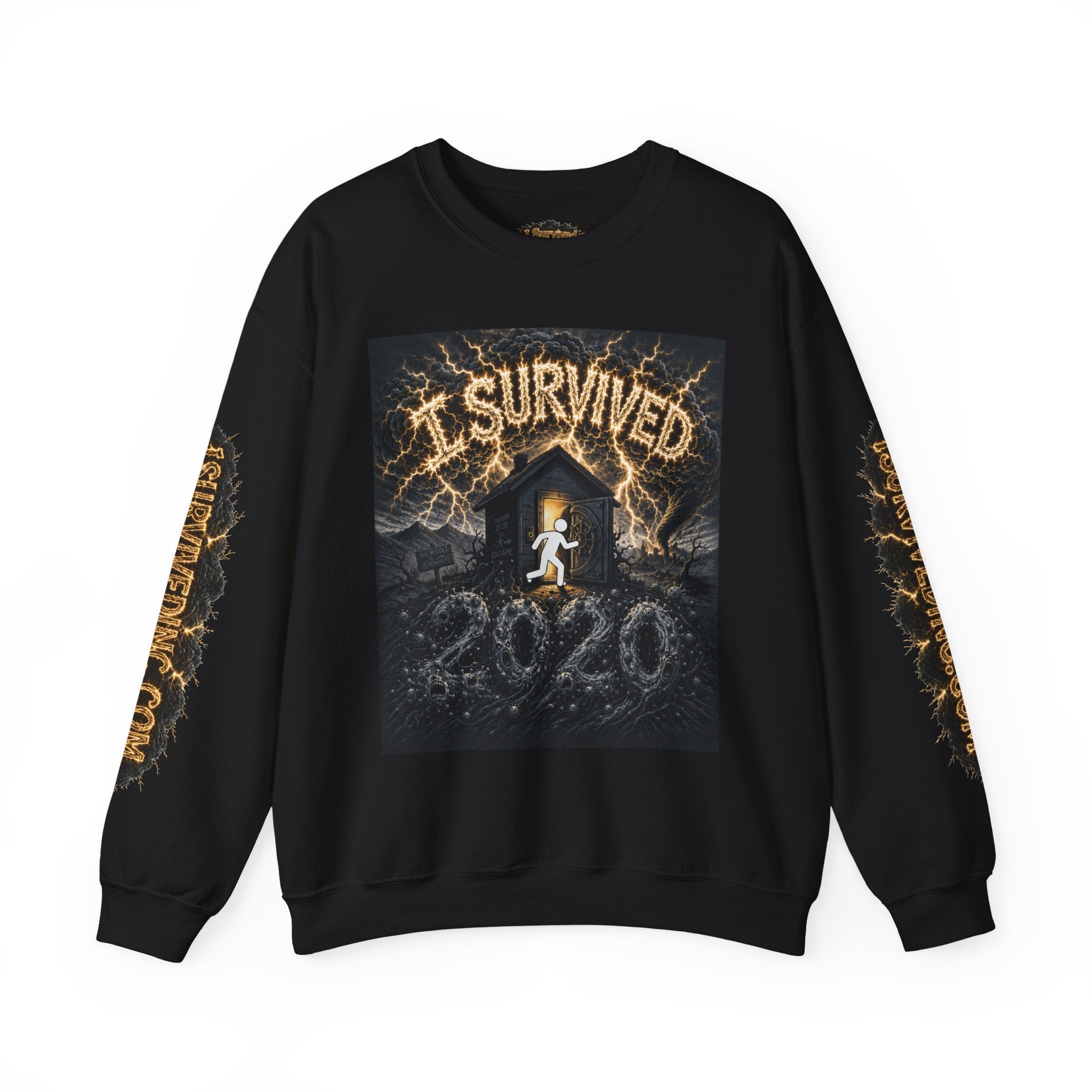 I Survived 2020 — Original Design Teaser Tee | Season 1 Premiere Drop Unisex Heavy Blend™ Crewneck Sweatshirt (SPECIAL EDITION)