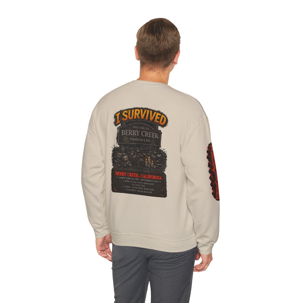 I Survived 2020 — Director's Cut S2:E1 "Berry Creek" | Wildfire Edition Memorial Unisex Heavy Blend™ Crewneck Sweatshirt