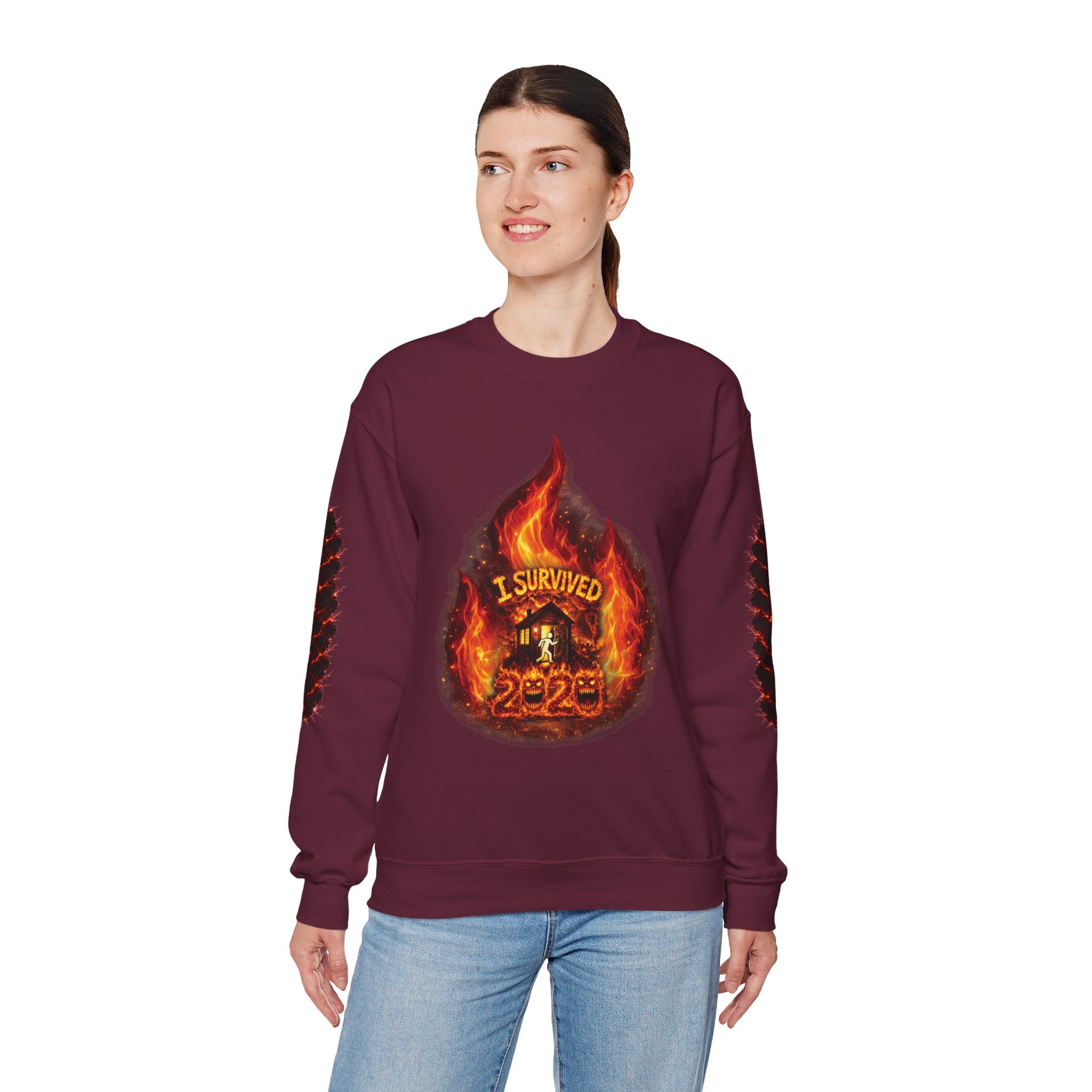 I Survived 2020 — Director's Cut S2:E1 "Berry Creek" | Wildfire Edition Memorial Unisex Heavy Blend™ Crewneck Sweatshirt