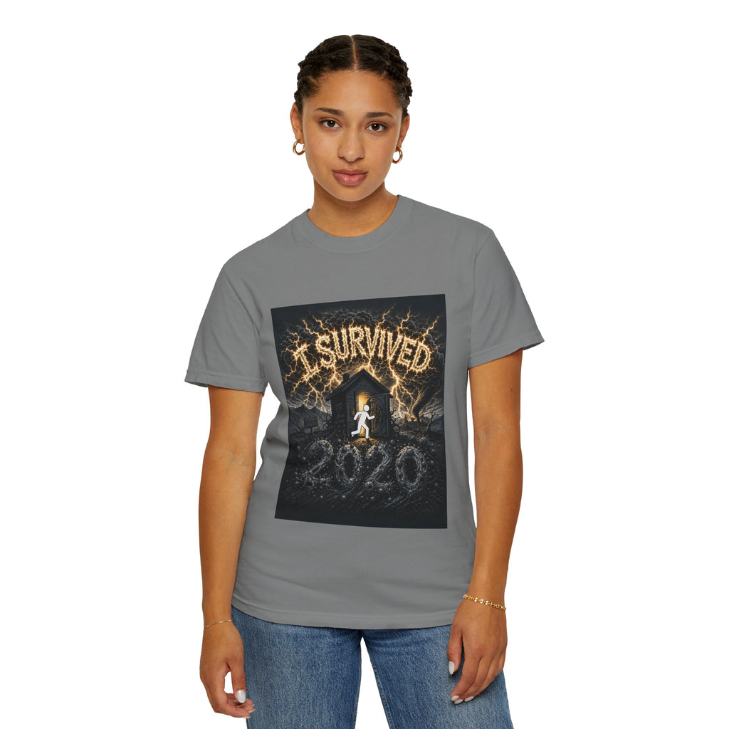 I Survived 2020 — Original Design Teaser Tee | Season 1 Premiere Drop Unisex Garment-Dyed T-shirt