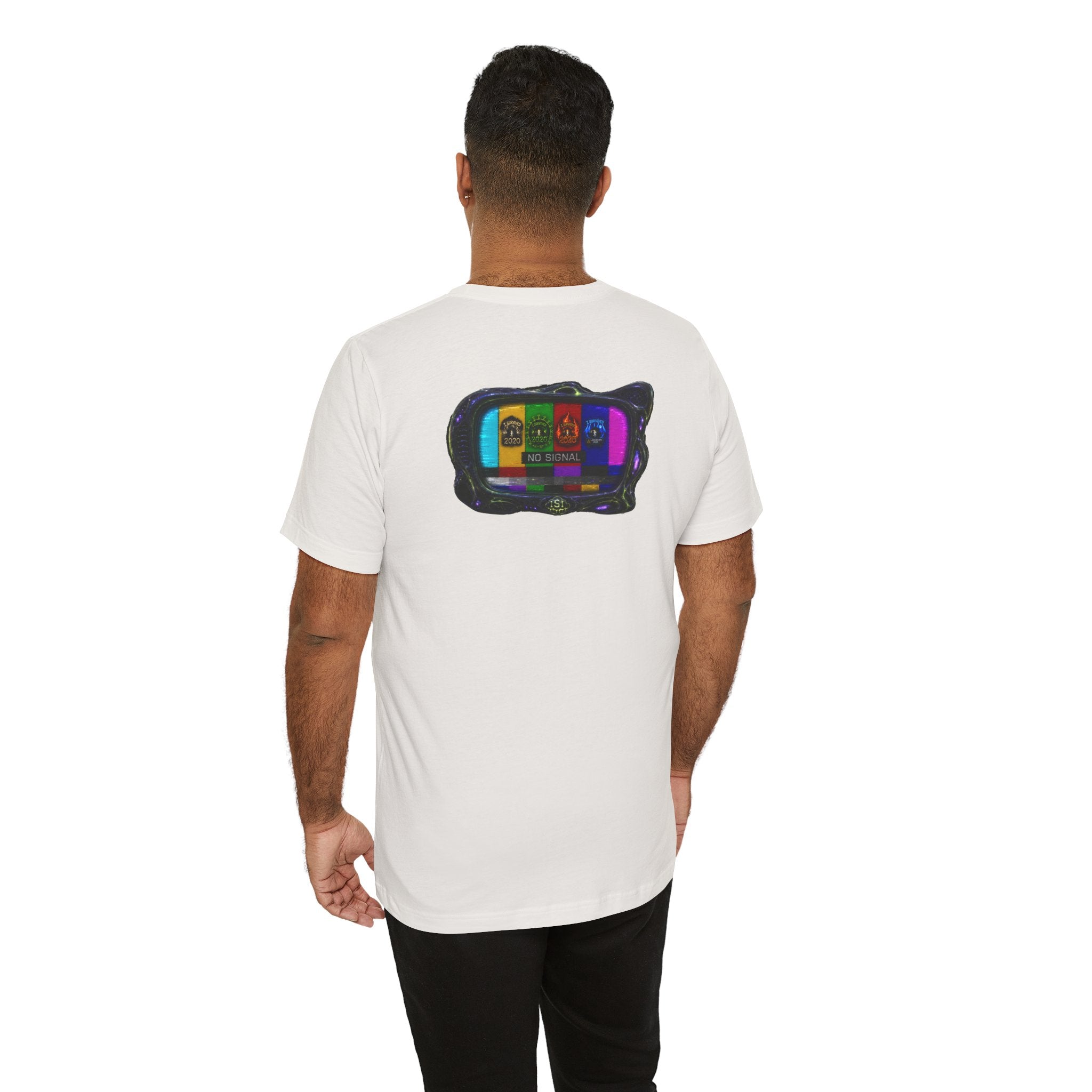 I Survived 2020 — "No Signal" Test Pattern Tee Alien Broadcast Finale Summer Premiere Unisex Jersey Short Sleeve Tee
