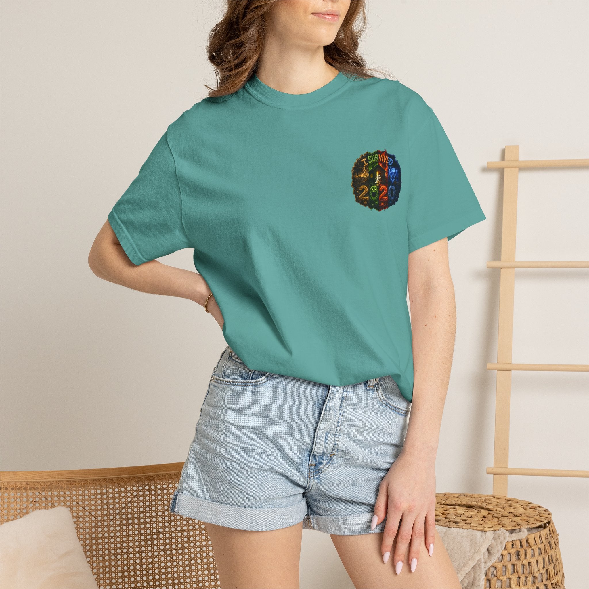 I Survived 2020 — "No Signal" Test Pattern Tee Alien Broadcast Finale Summer Premiere Unisex Garment-Dyed T-shirt