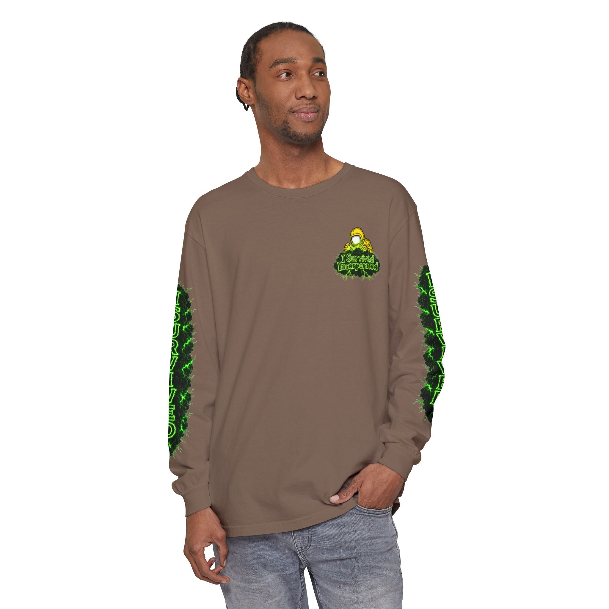 I Survived 2020 — "Please Stand By" Test Pattern Toxic Signal Tee Special Edition Summer Premiere Unisex Garment-Dyed Long Sleeve T-Shirt