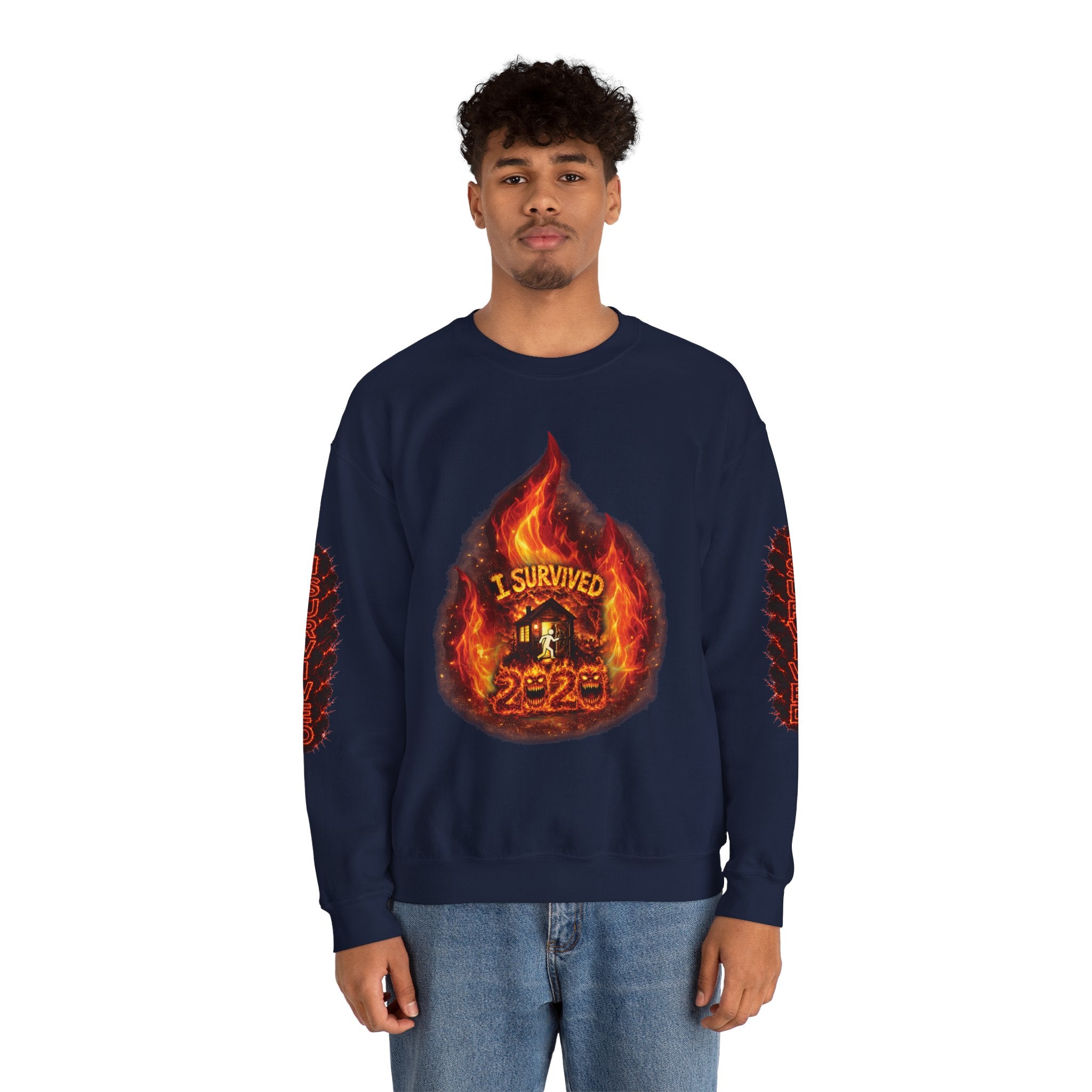 I Survived 2020 — Director's Cut S2:E1 "Berry Creek" | Wildfire Edition Memorial Unisex Heavy Blend™ Crewneck Sweatshirt