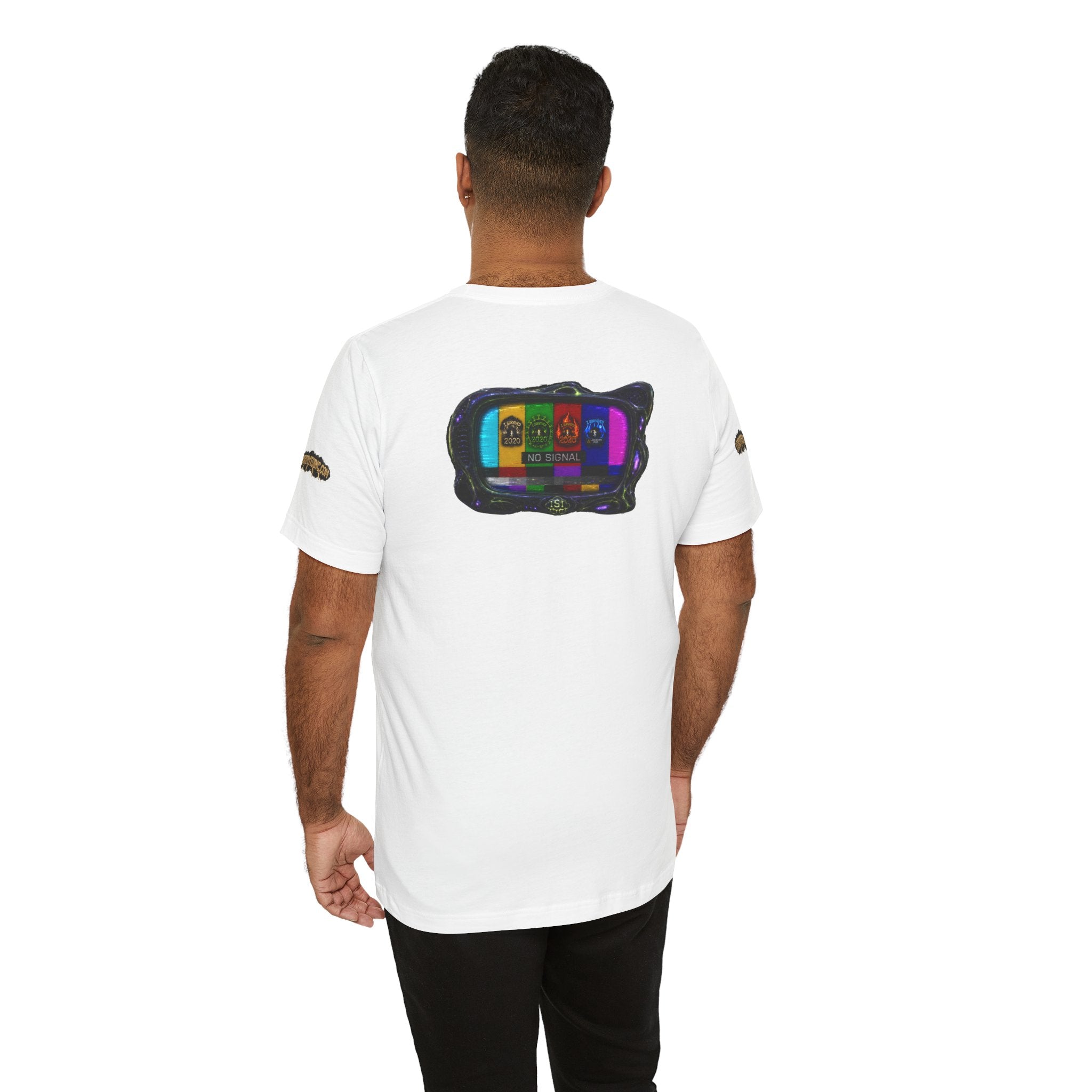 I Survived 2020 — "No Signal" Test Pattern Tee Alien Broadcast Finale Summer Premiere Unisex Jersey Short Sleeve Tee