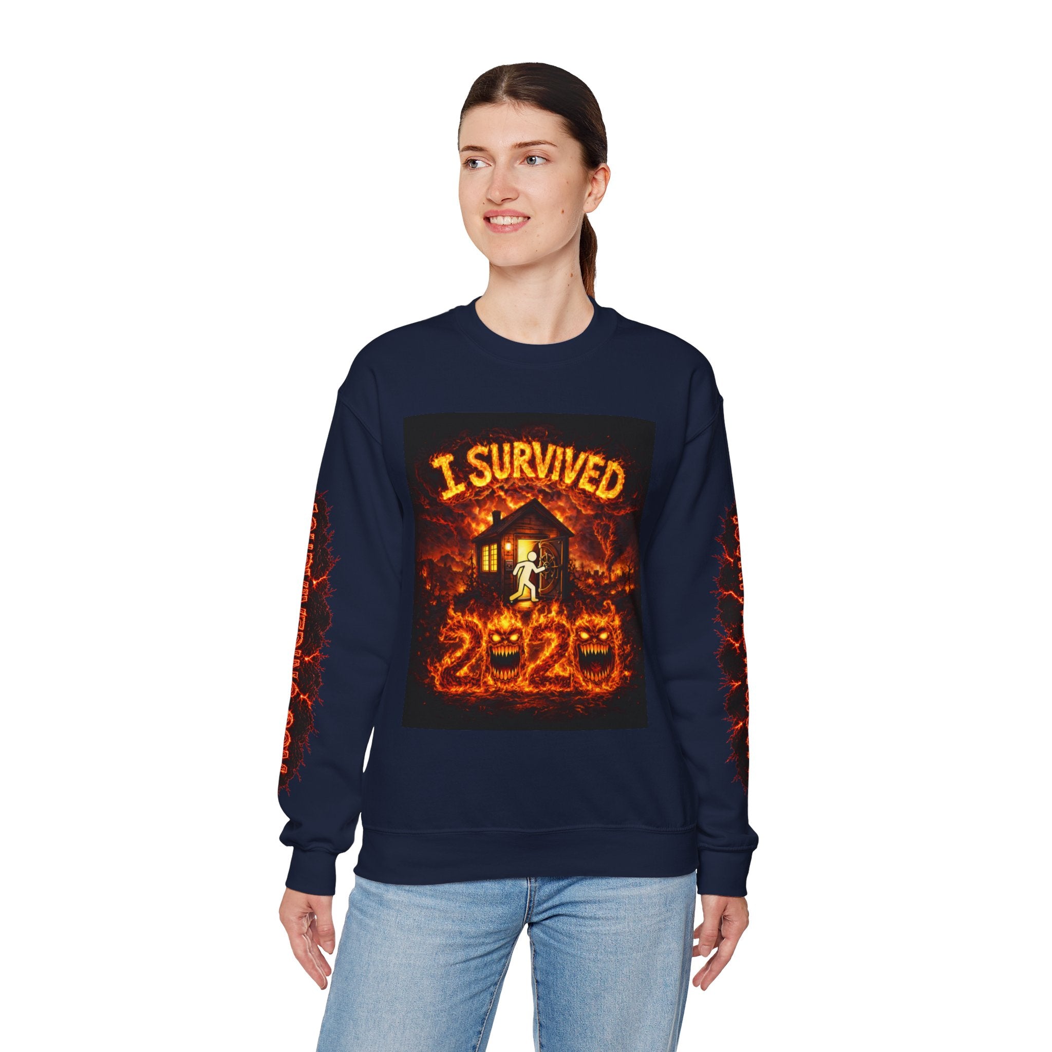 I Survived 2020 — WILDFIRES S2:E4: "Western U.S." Memorial Unisex Heavy Blend™ Crewneck Sweatshirt