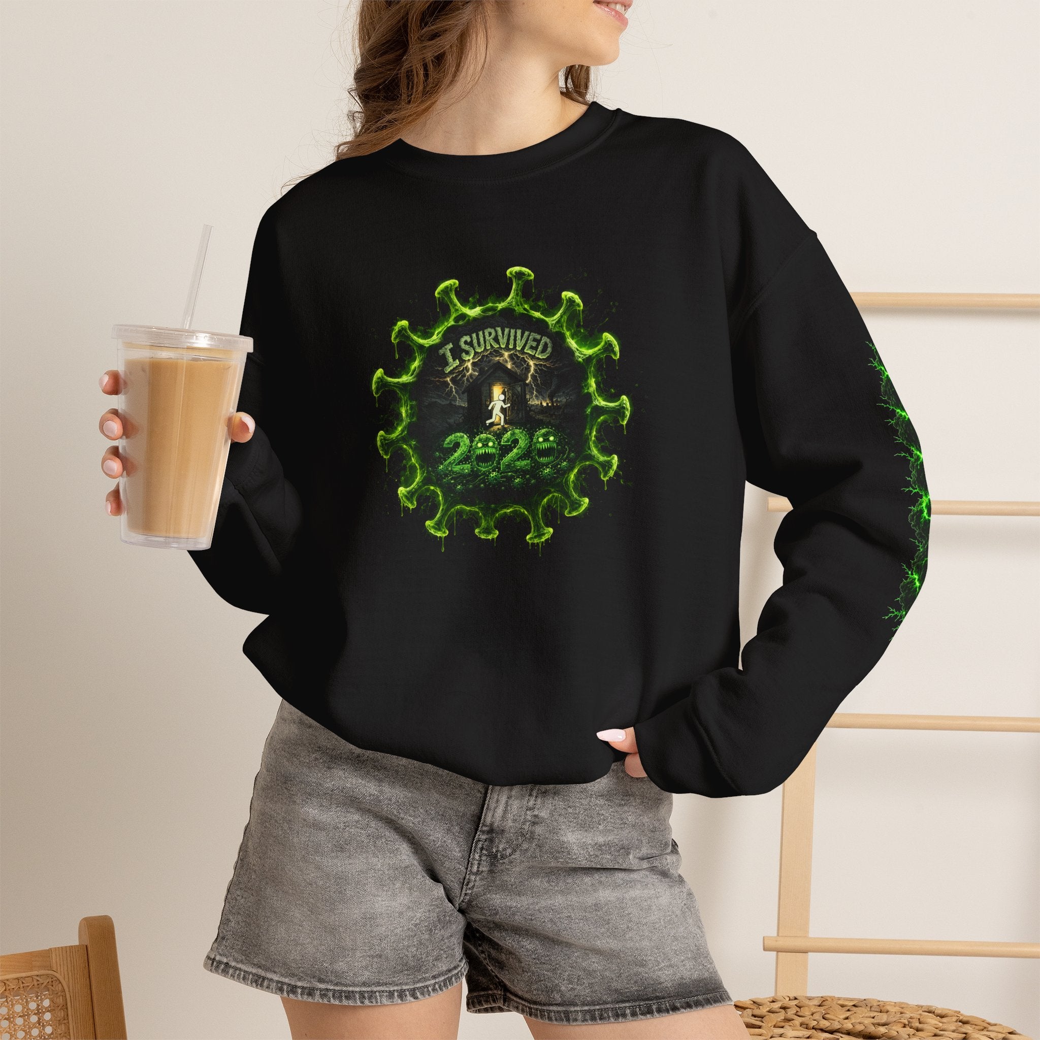 I Survived 2020 — PANDEMIC S1:E3: Director's Cut "The Jab!" Unisex Heavy Blend™ Crewneck Sweatshirt