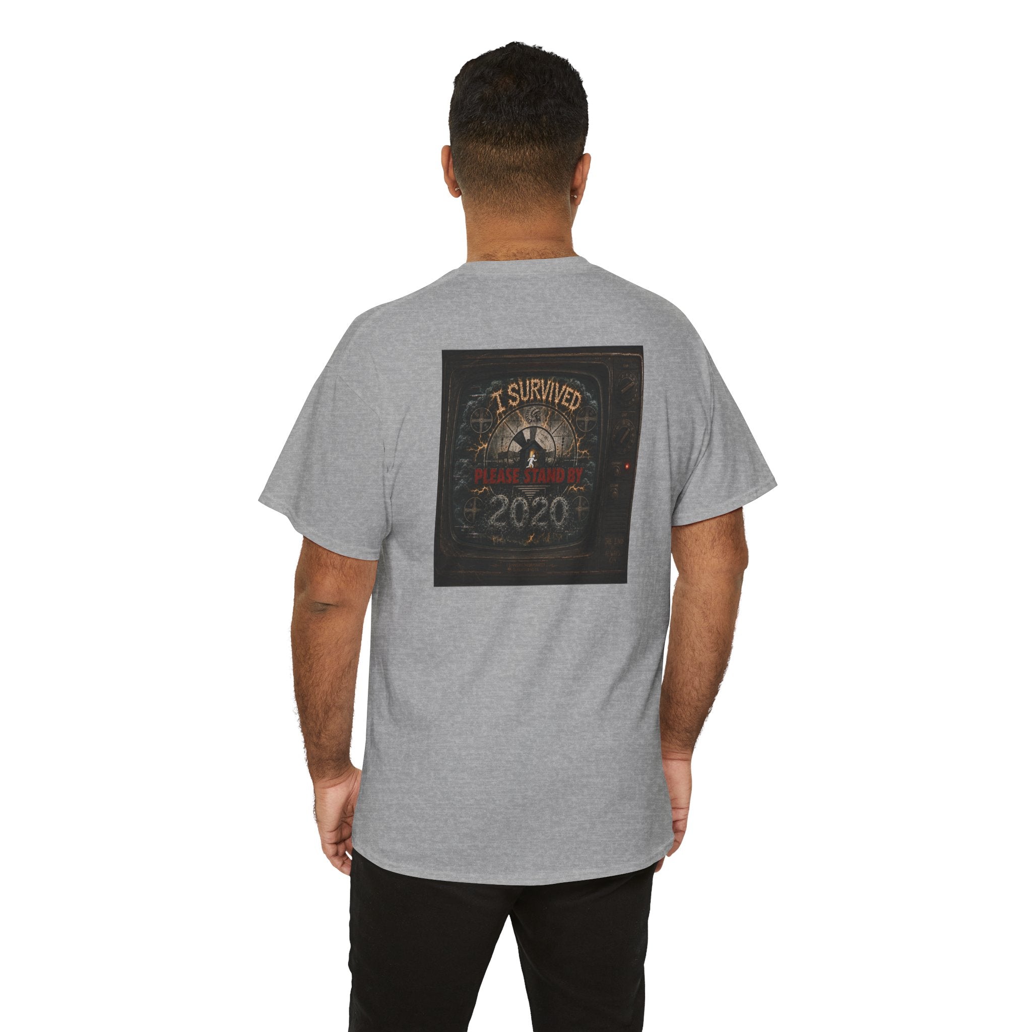 I Survived 2020 — "Please Stand By" Test Pattern Tee Summer Premier Unisex Heavy Cotton Tee