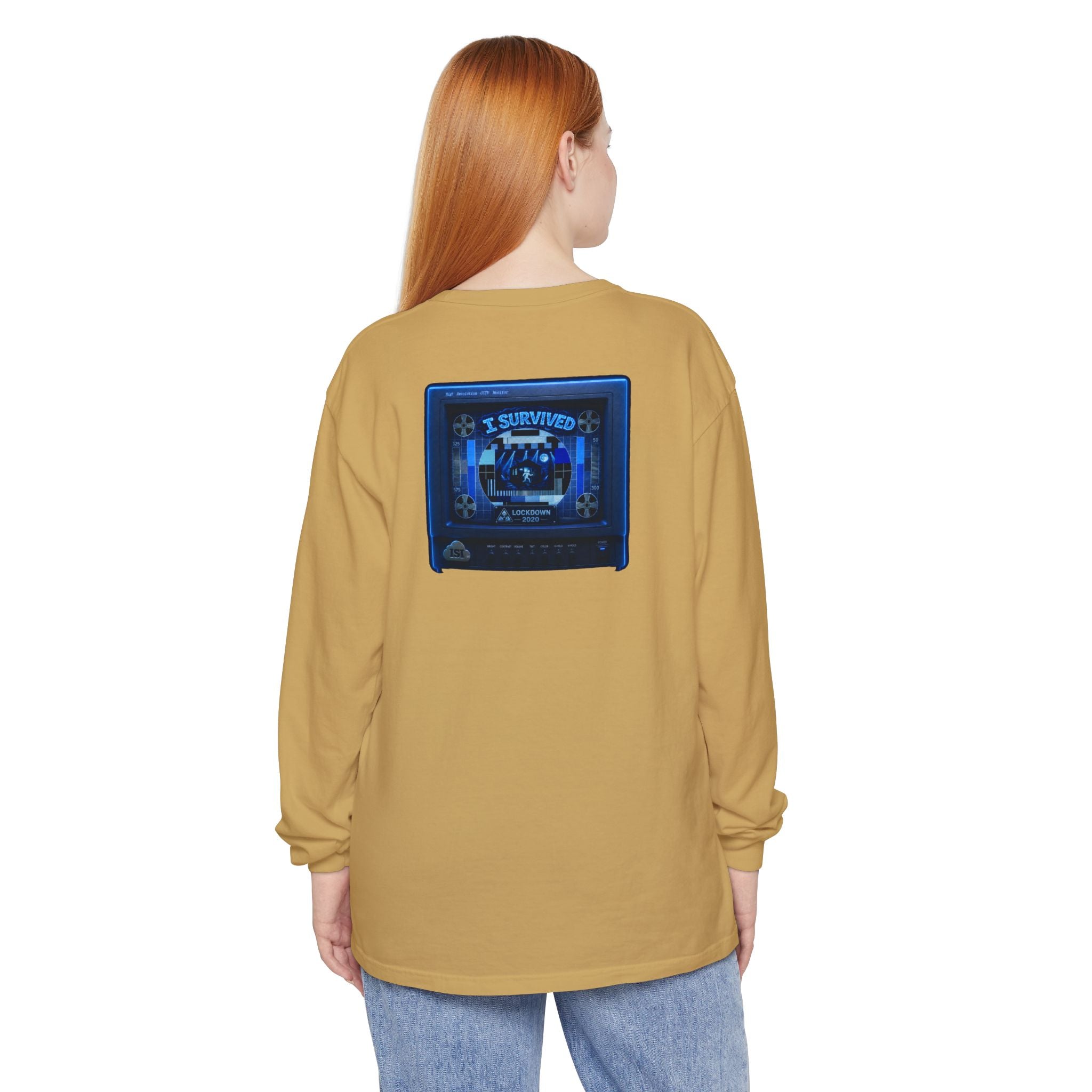 I Survived 2020 — "Please Stand By" Test Pattern Tee Lockdown Edition Summer Exclusive Unisex Garment-Dyed Long Sleeve T-Shirt
