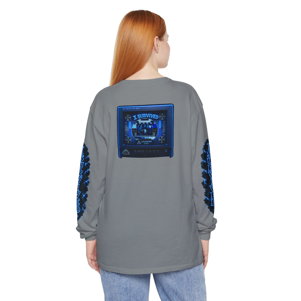 I Survived 2020 — "Please Stand By" Test Pattern Tee Lockdown Special Edition Summer Exclusive Unisex Garment-Dyed Long Sleeve T-Shirt