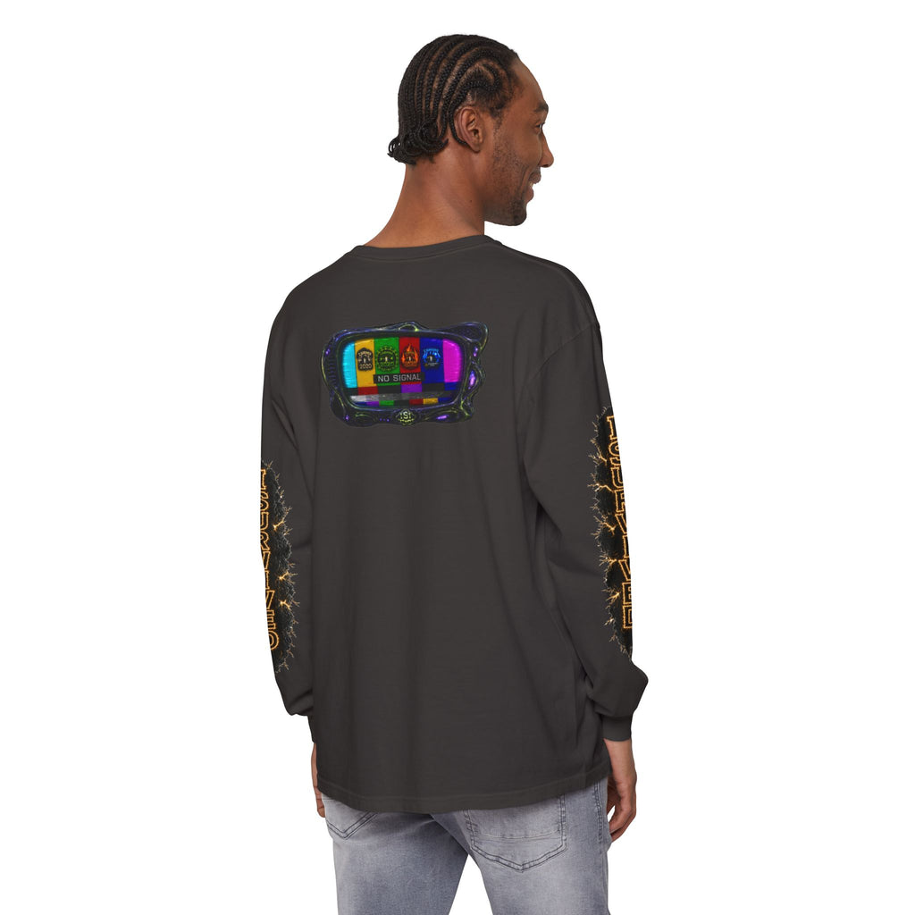 I Survived 2020 — "No Signal" Test Pattern Tee Special Edition Alien Broadcast Finale Summer Premiere Unisex Garment-Dyed Long Sleeve T-Shirt