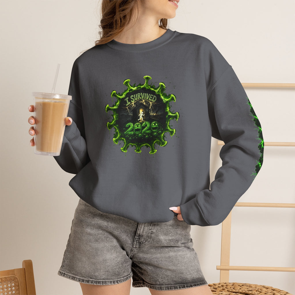 I Survived 2020 — PANDEMIC S1:E3: Director's Cut "The Jab!" Unisex Heavy Blend™ Crewneck Sweatshirt