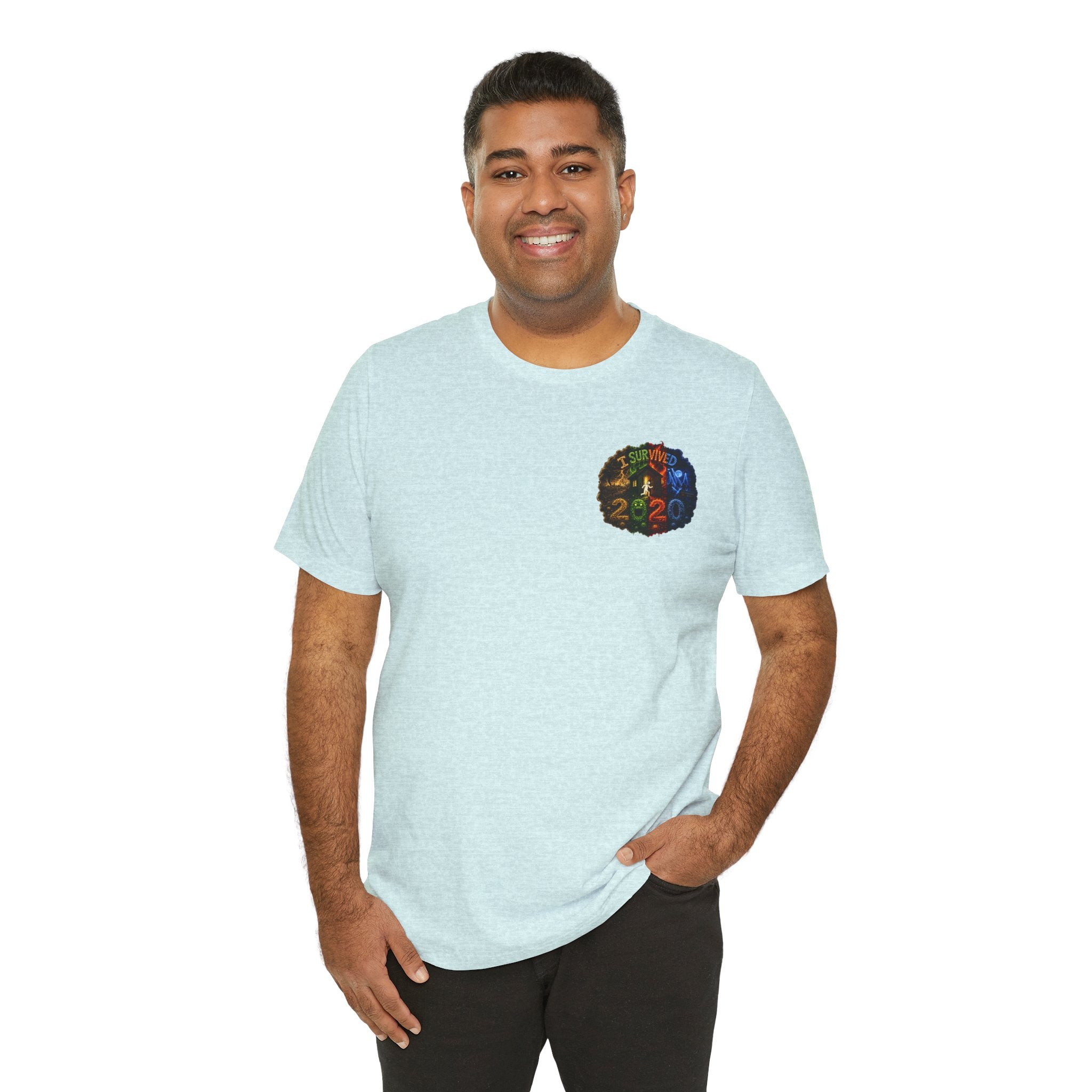 I Survived 2020 — "No Signal" Test Pattern Tee Alien Broadcast Finale Summer Premiere Unisex Jersey Short Sleeve Tee