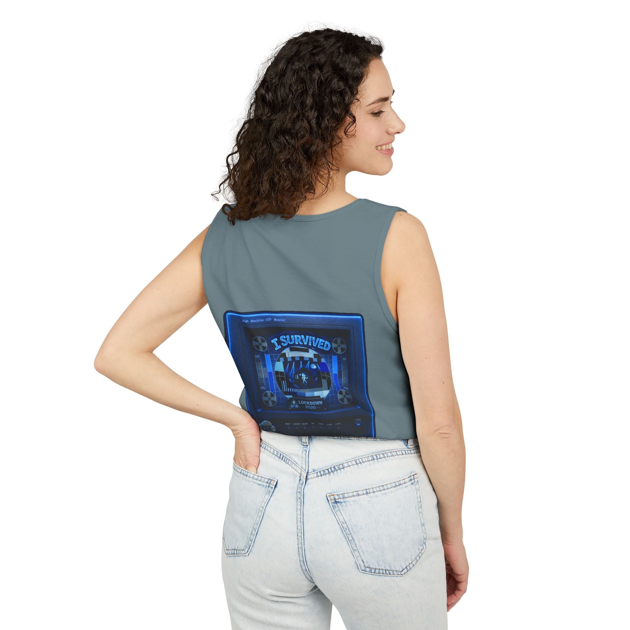 I Survived 2020 — "Please Stand By" Test Pattern Tee Lockdown Special Edition Summer Exclusive Unisex Garment-Dyed Tank Top